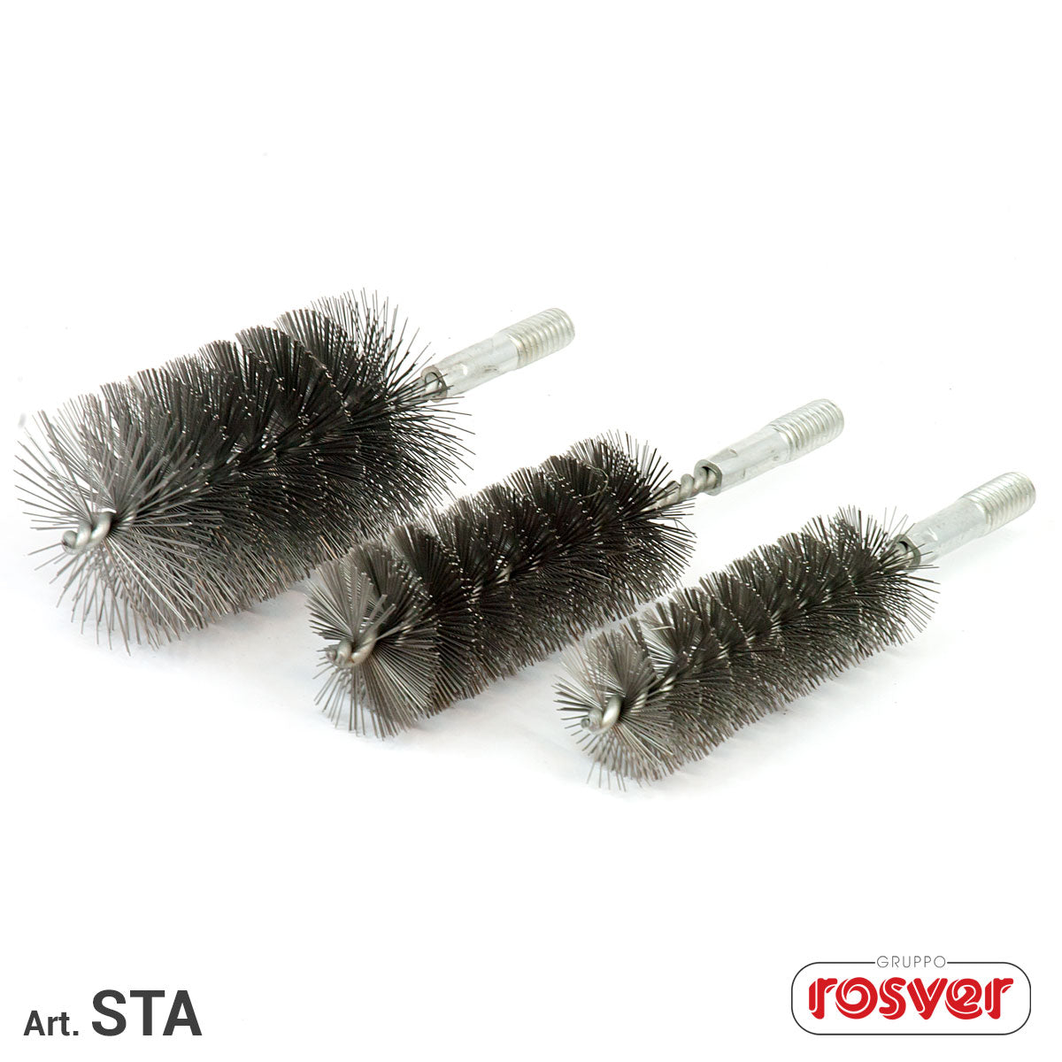 Steel Brushes with Thread STA D.101x1/2" Acciaio Zincato - Conf.10pz