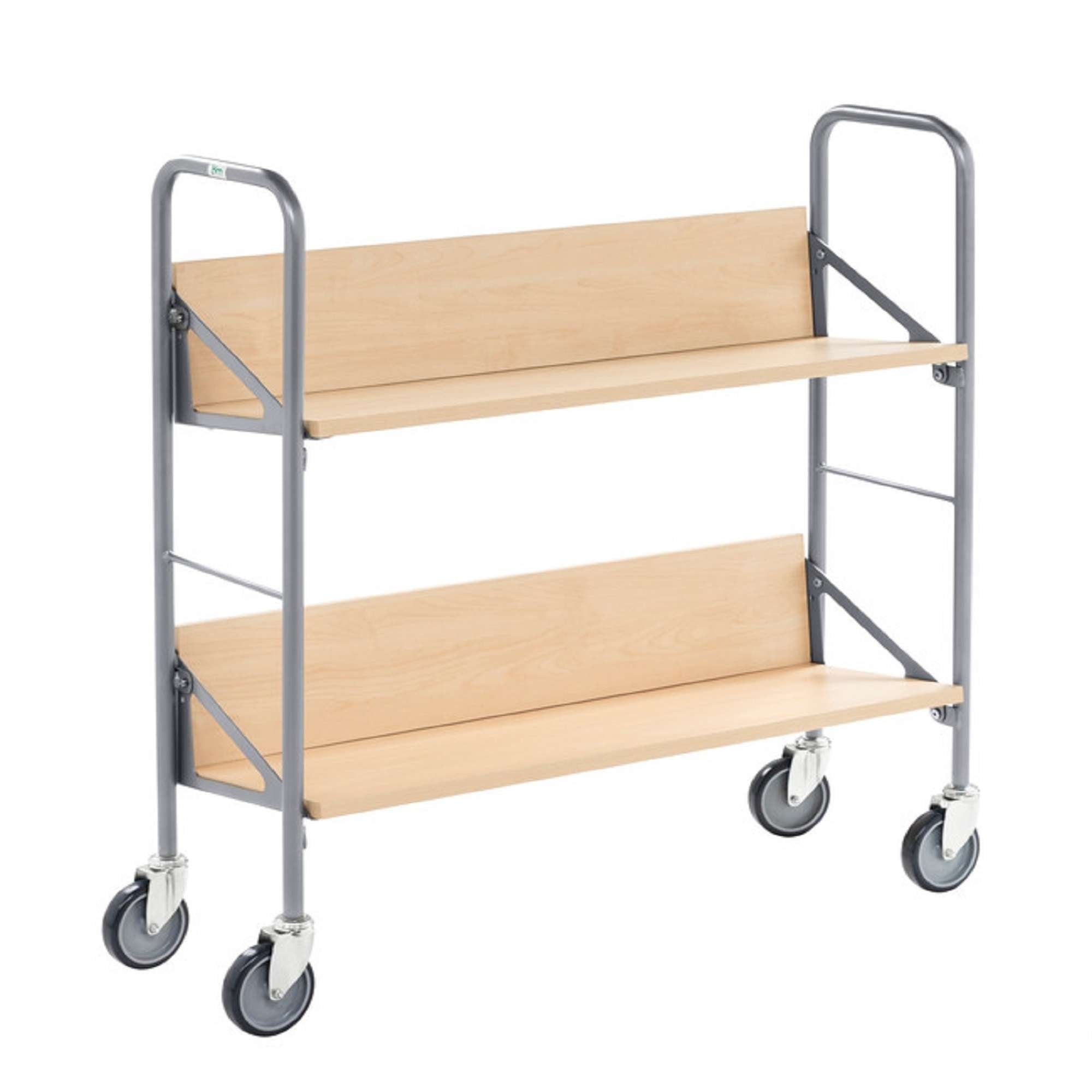 Grey / Birch Archive trolley with 2 slanted shelves LxWxH (mm) 900 x 300 x 920