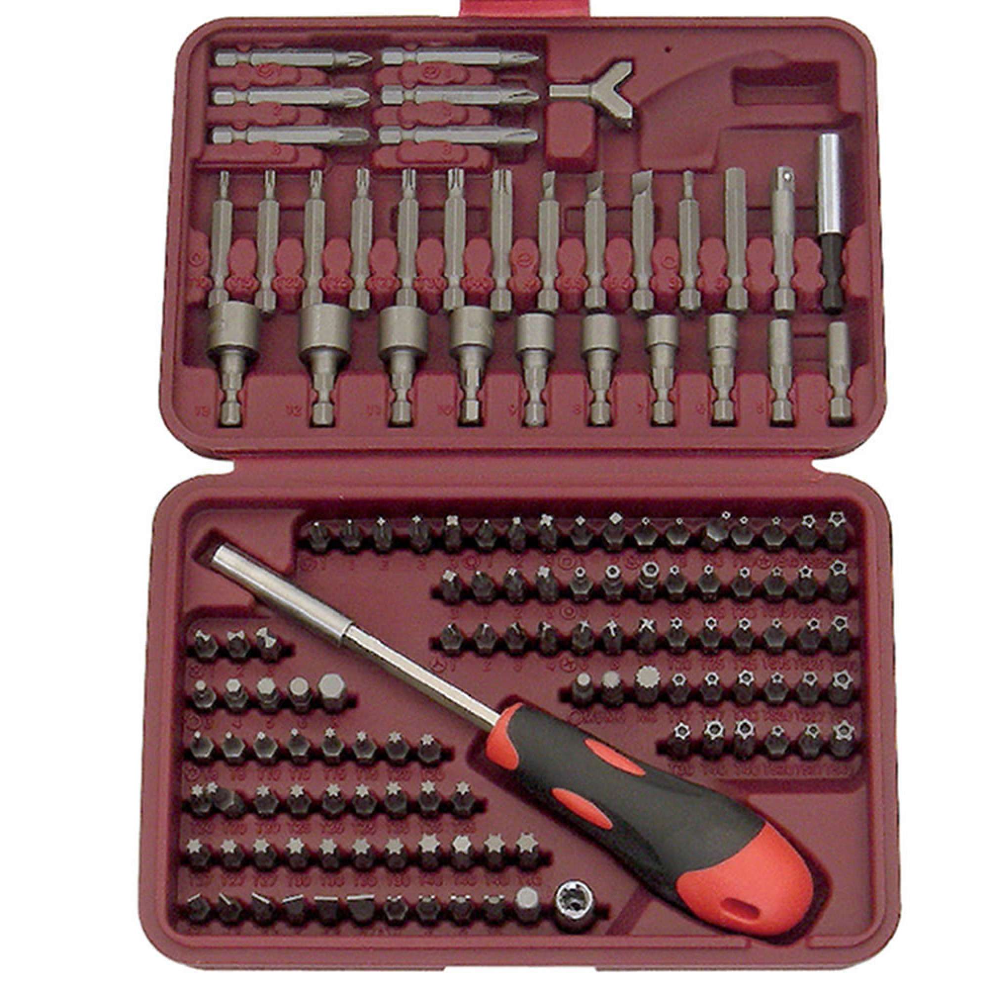 Set 138 pieces socket wrench inserts and bit holder handle - Fermec BIT-138