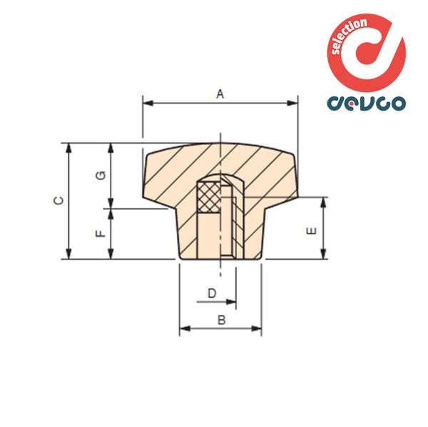 6-lobed handwheel VB/40 m10 6113045 - Gamm