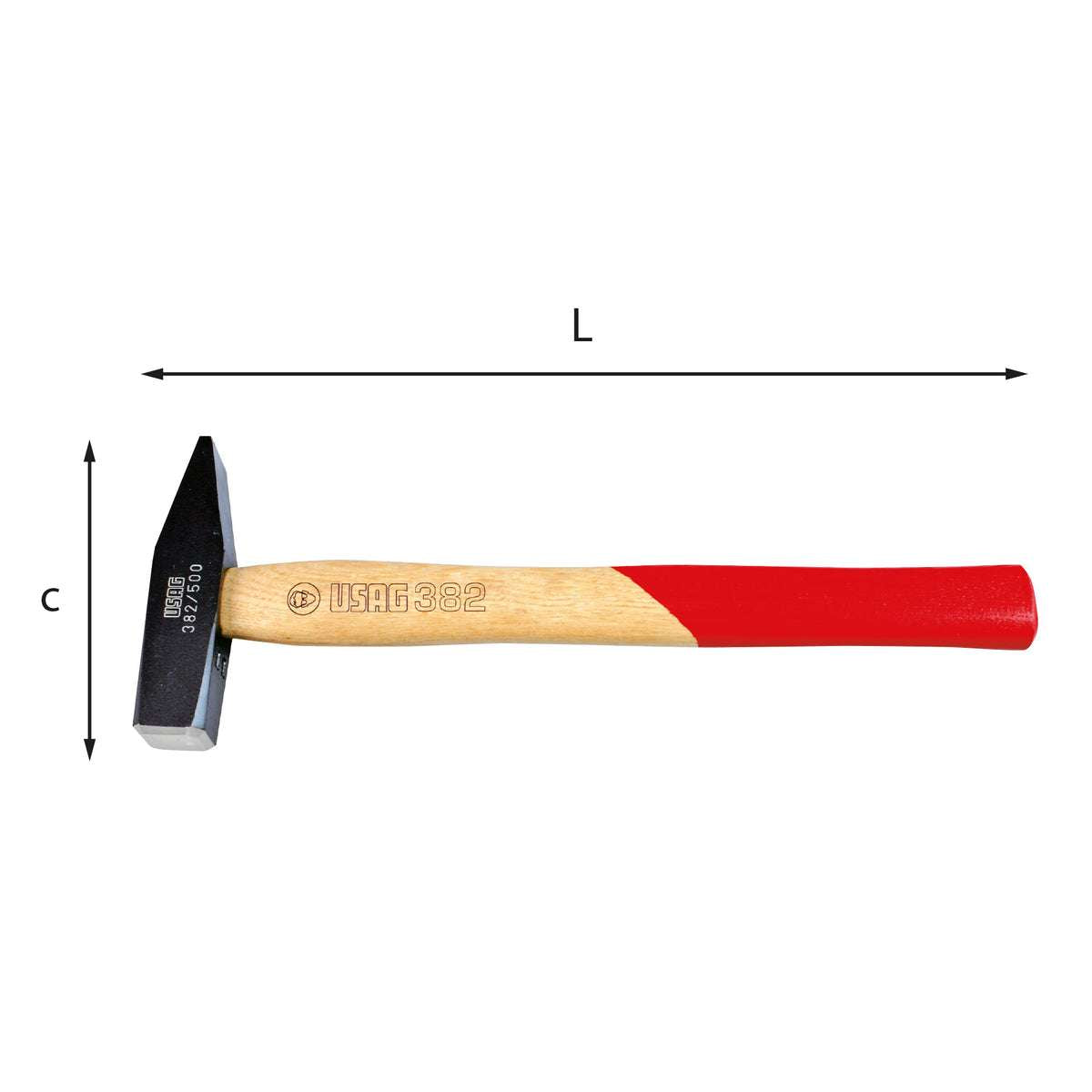 German model Mechanic's Hammer with flat square head and symmetrical pen