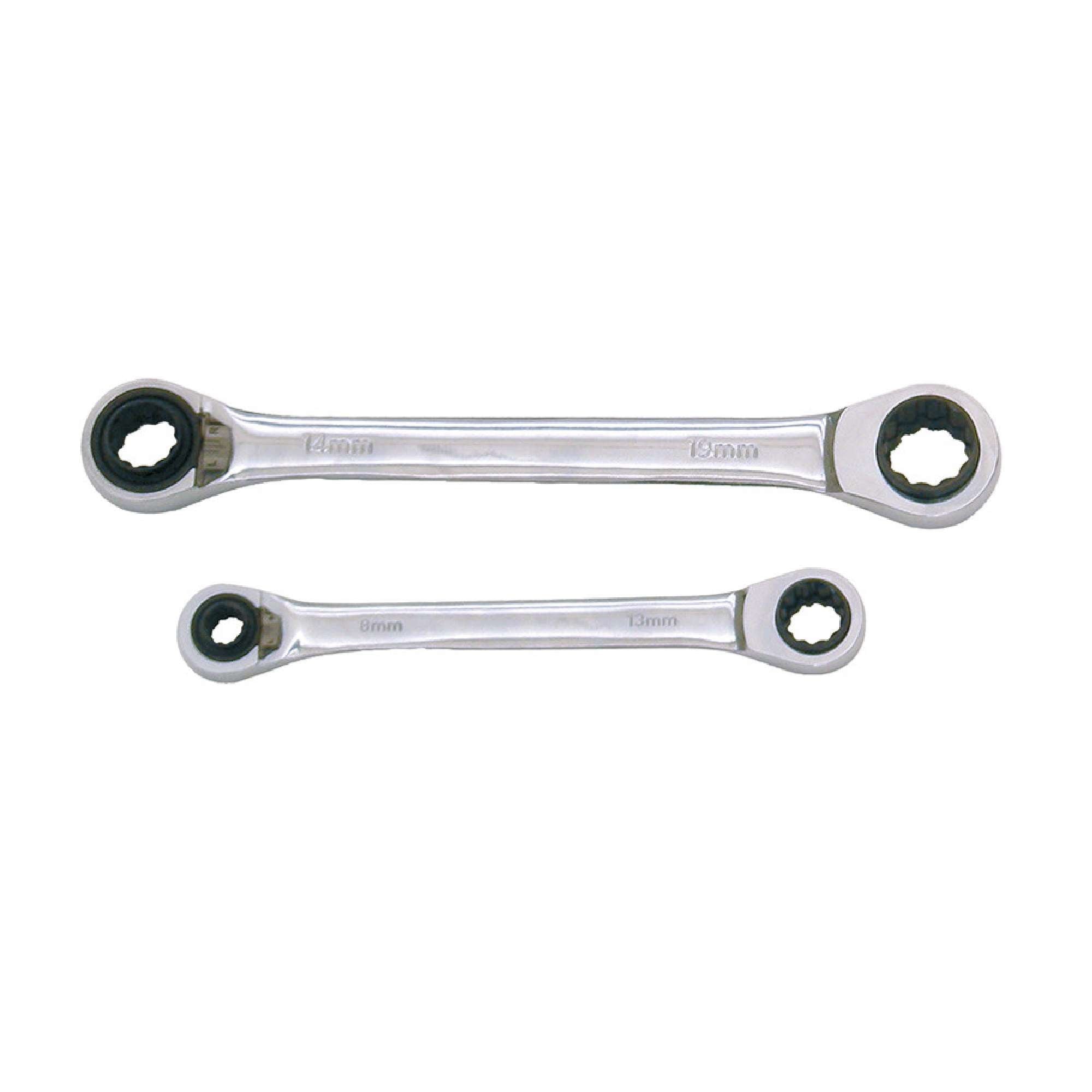 Double polygonal ratchet combination wrench 10-13-17-19 - Fermec DPW1019