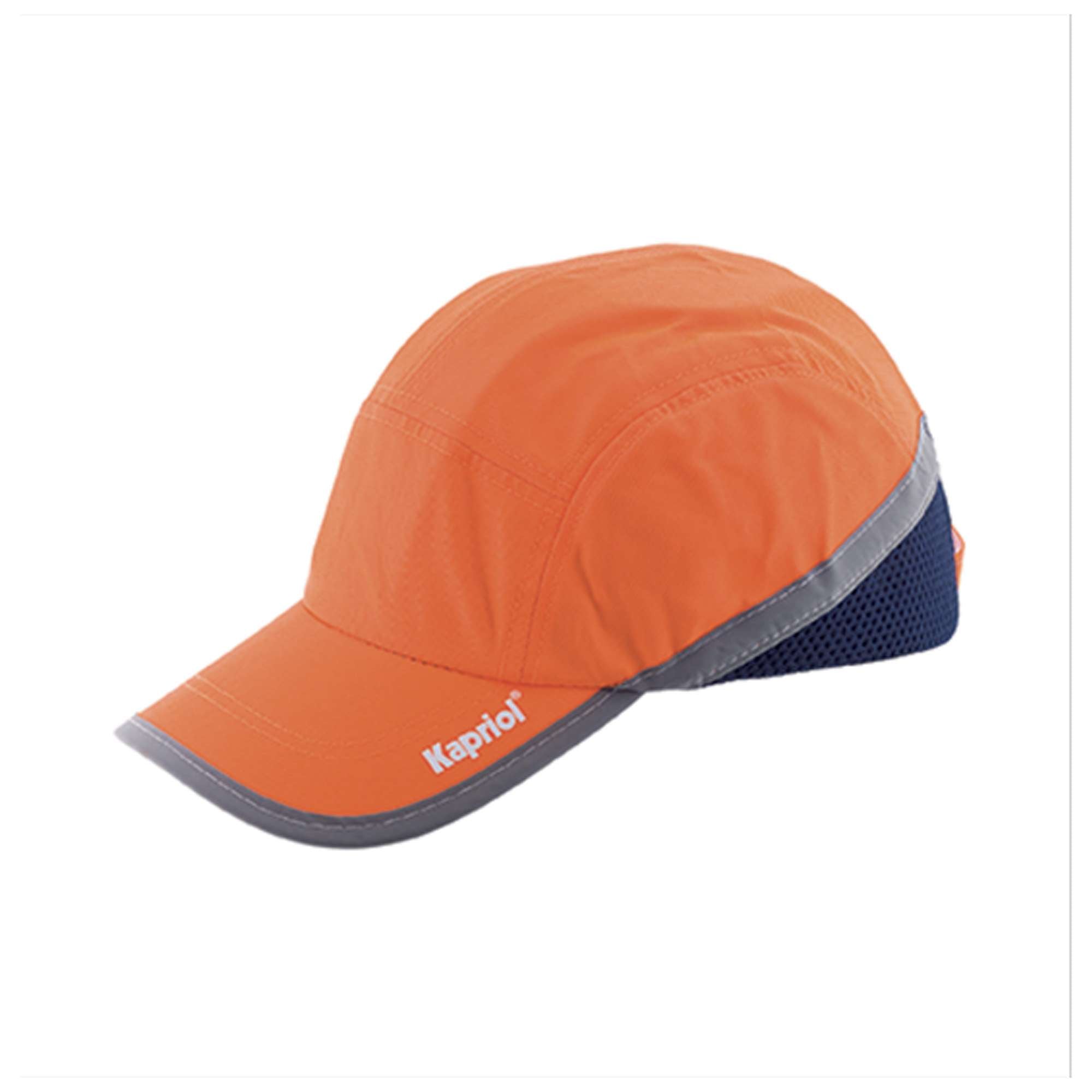 Shock-absorbing cap with visor Fluorescent orange according to EN812 28459 Kapriol