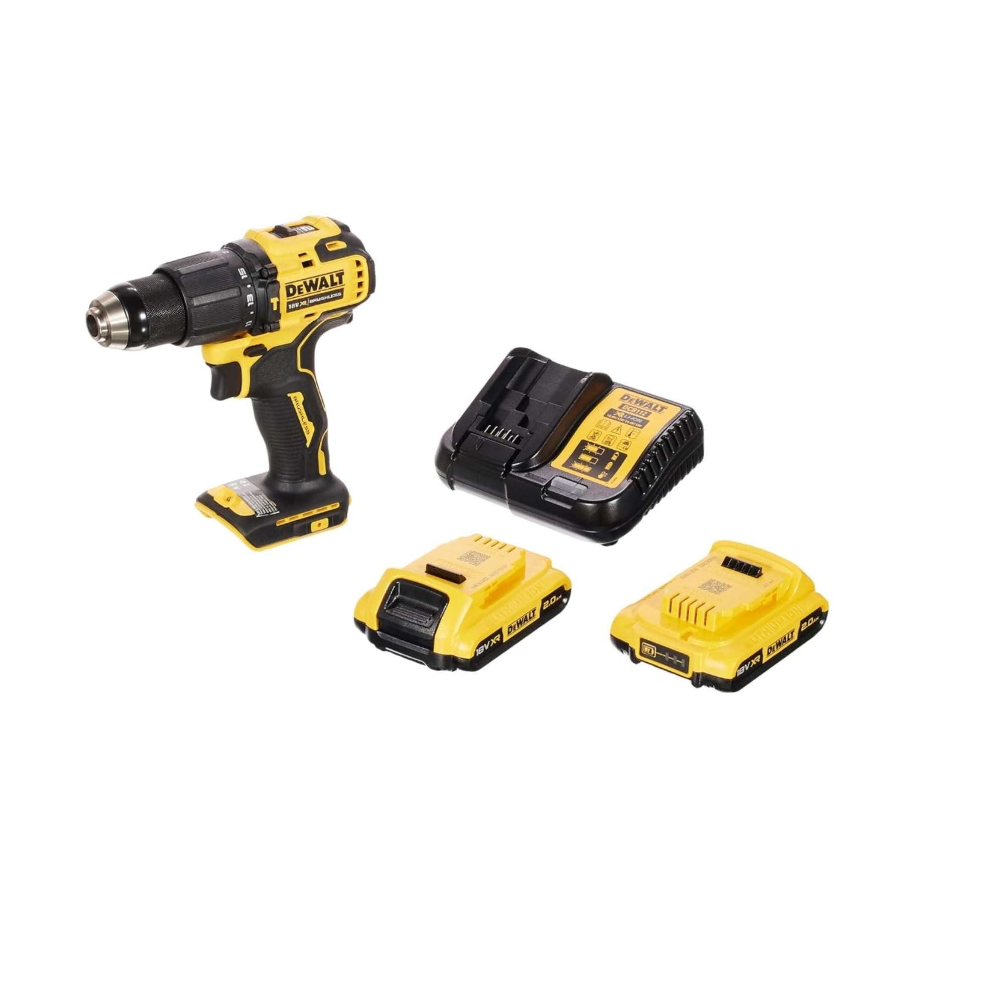 Hammer drill driver with 2 x 2.0Ah batteries - Dewalt DCD709D2T-QW