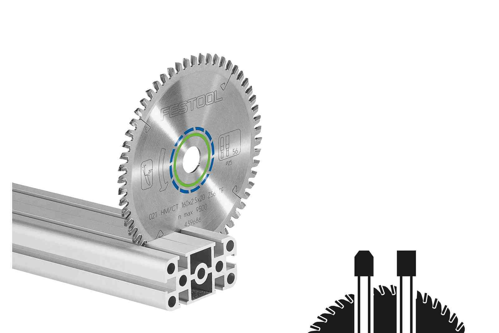 ALUMINIUM/PLASTICS blade HW 160x2.2x20 TF52 496306