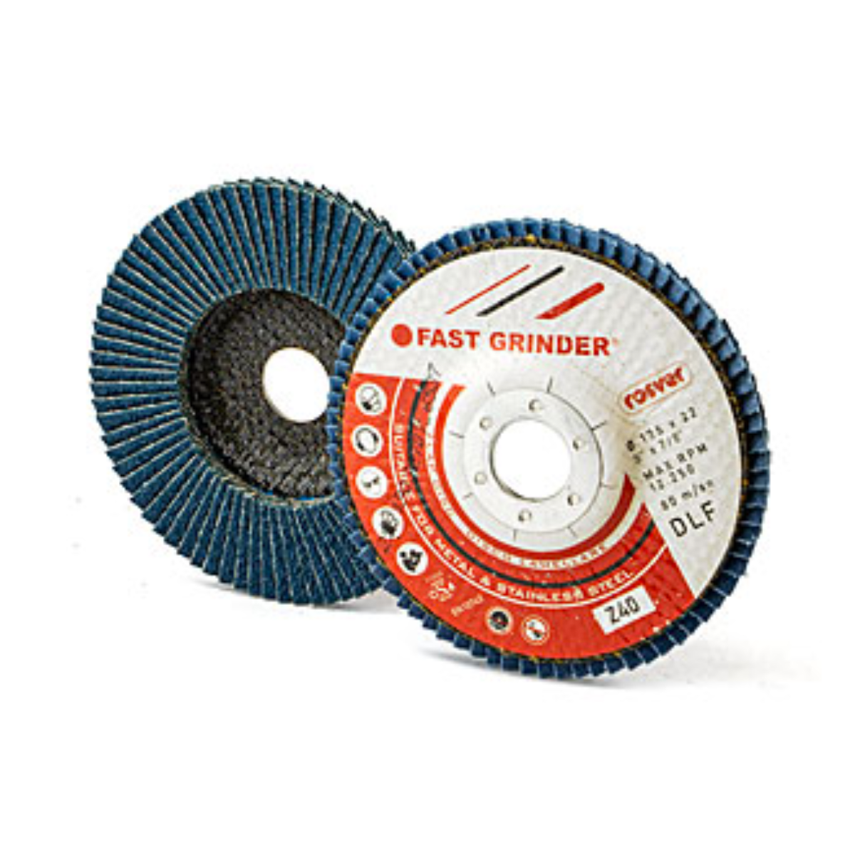 Glass fibre backing flap discs Rosver - DLF D.115 Gr.Z - Conf.10pz