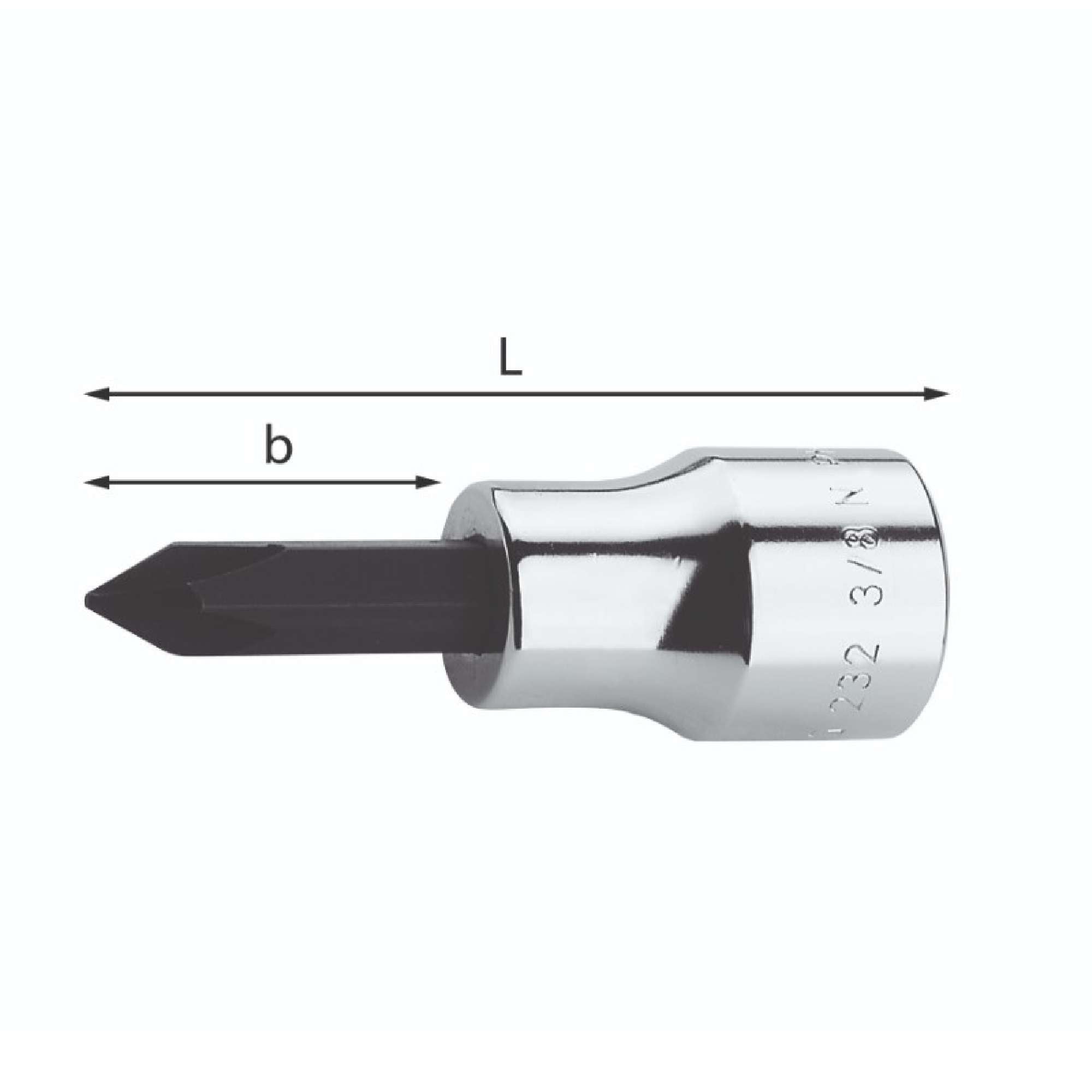 Phillips socket wrenches for Phillips cross recessed screws - Usag 232 1/2 NPH