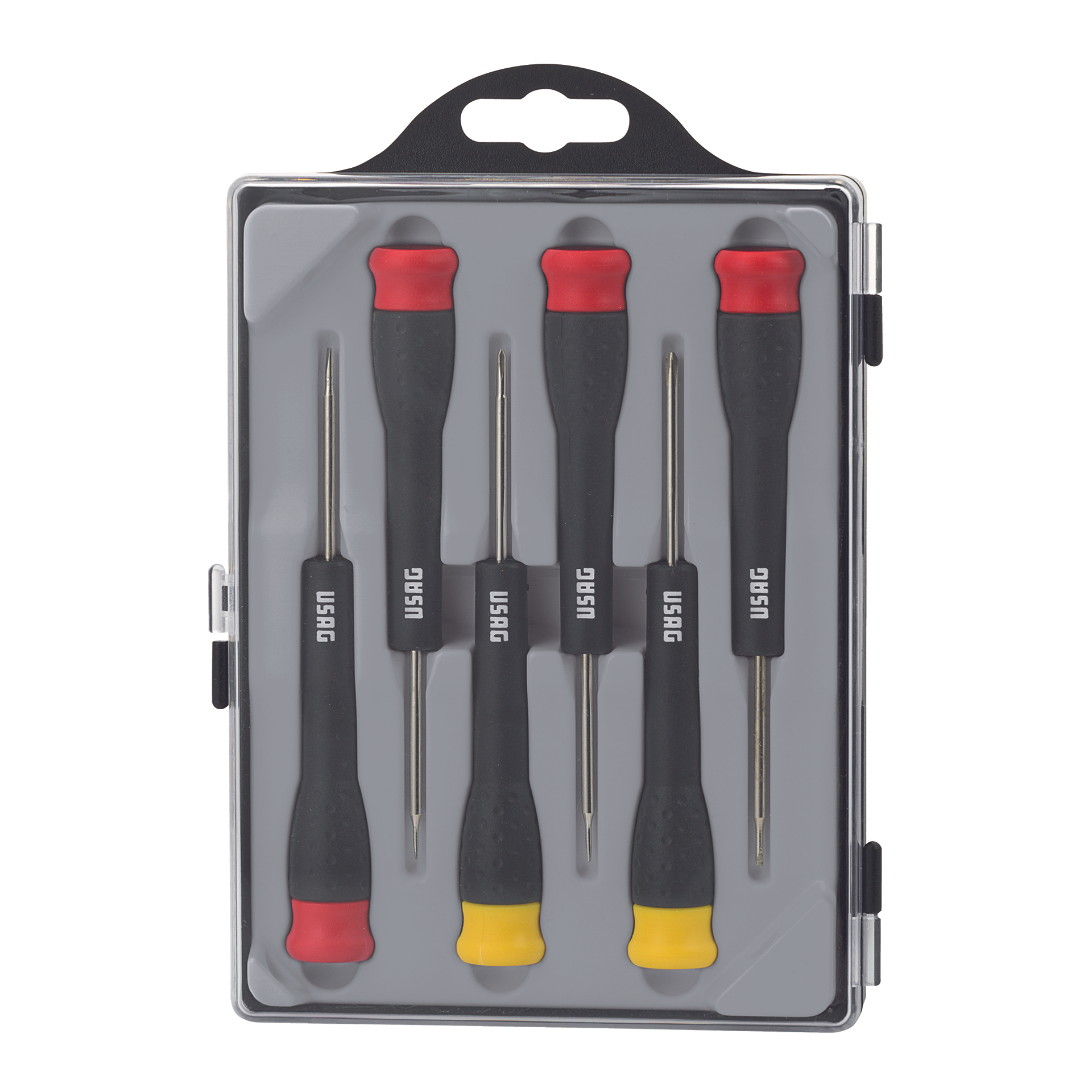 Set of 6 precision screwdrivers for slotted screws U03410018 USAG 341 SH6