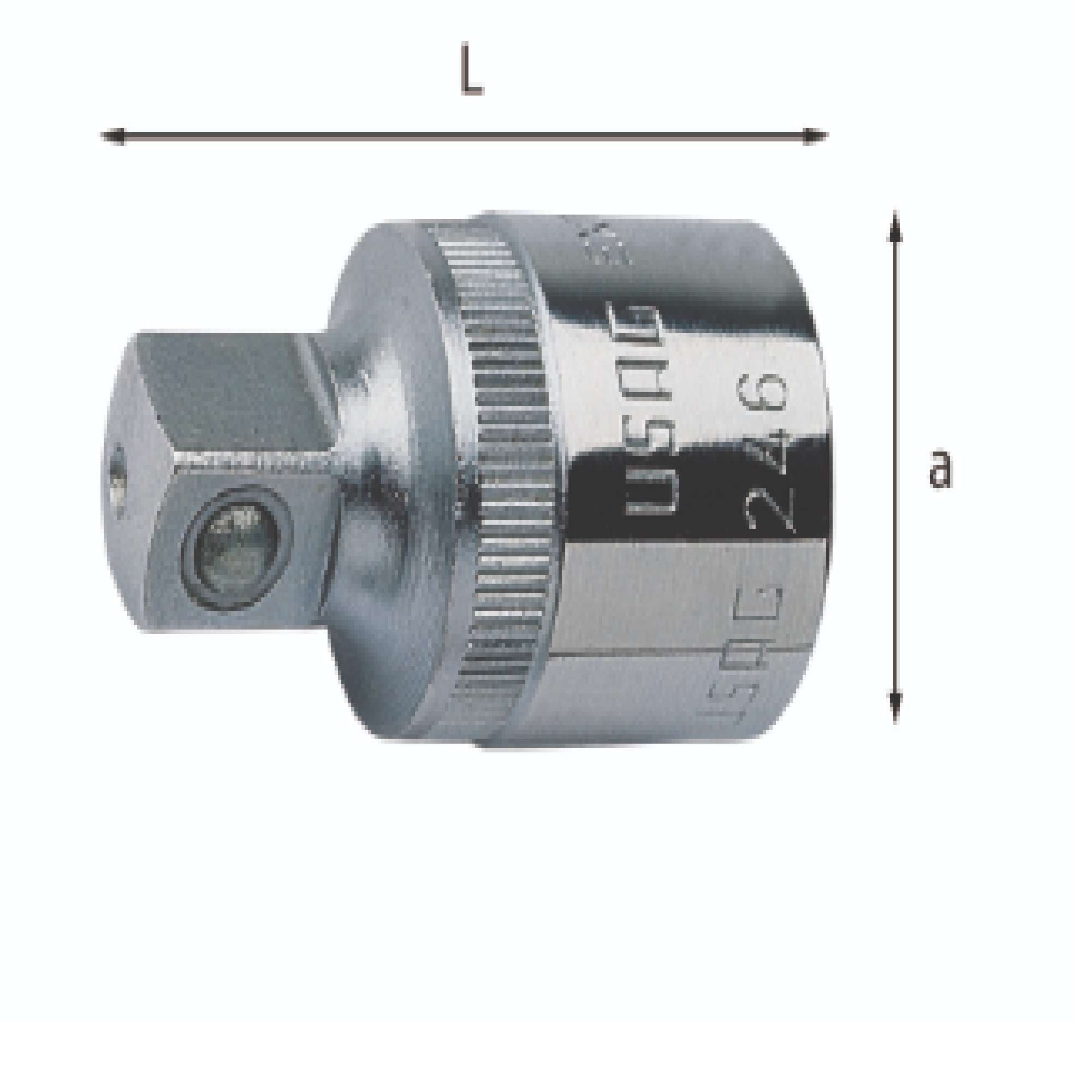 Reducer coupling, maximum tension 202 Nm, chrome-plated execution - Usag 246 1/2