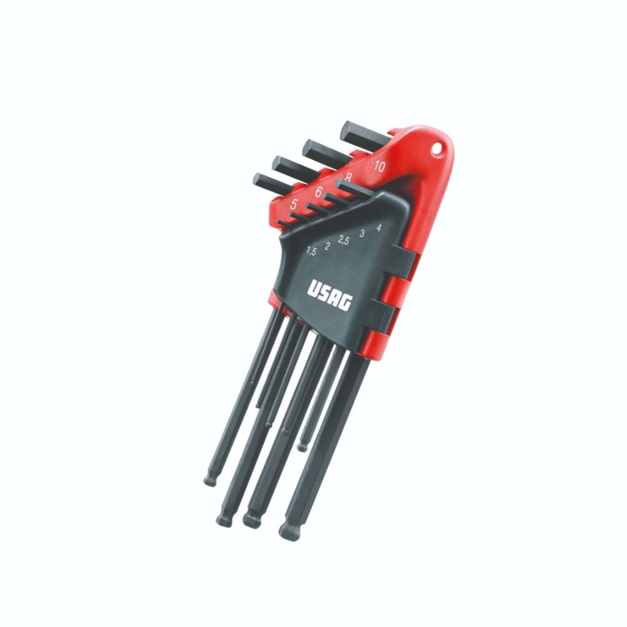 Set of 9 long spherical head hex socket wrenches - Usag 280 LTS/S9