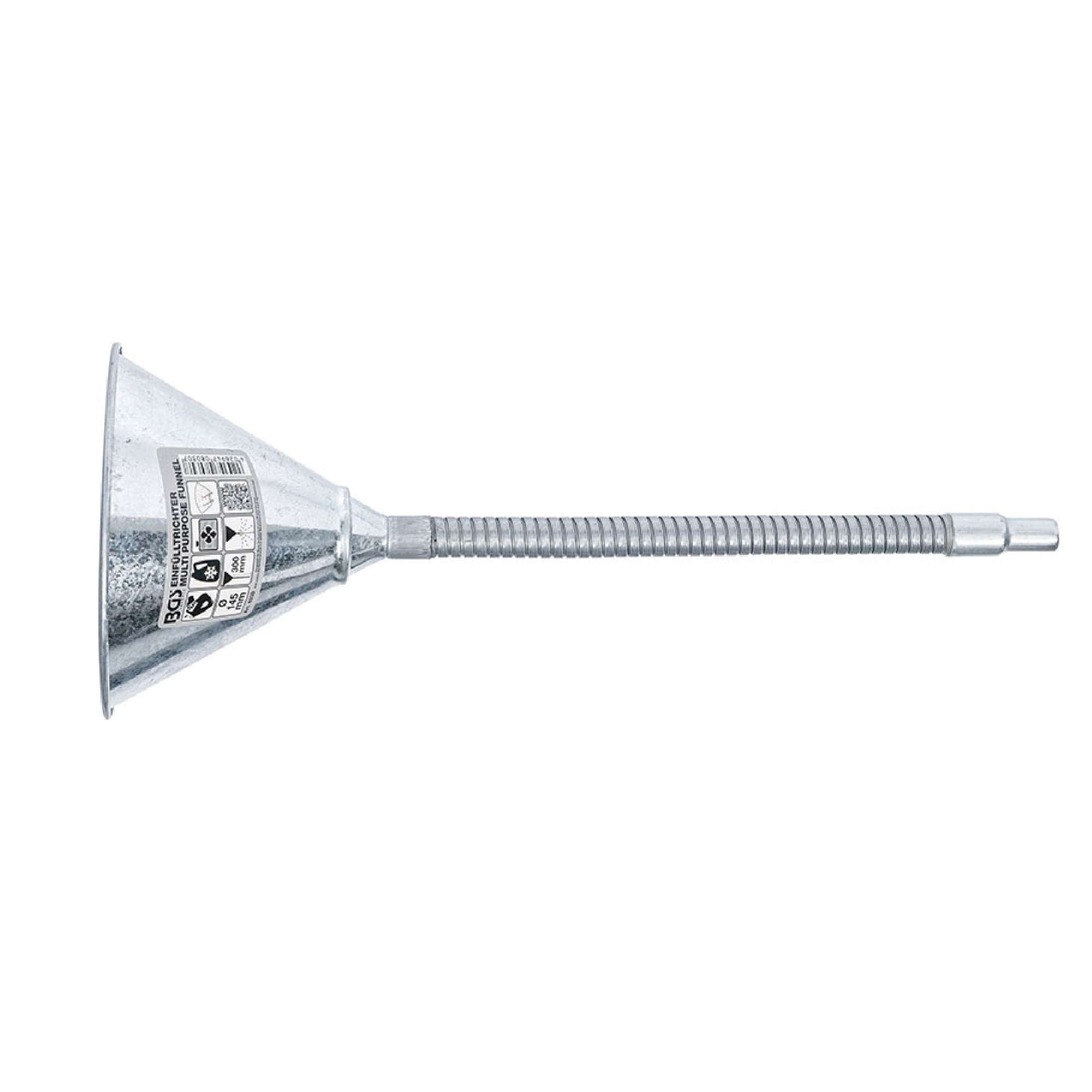 Metal funnel with flexible neck - Fermec BGS8030