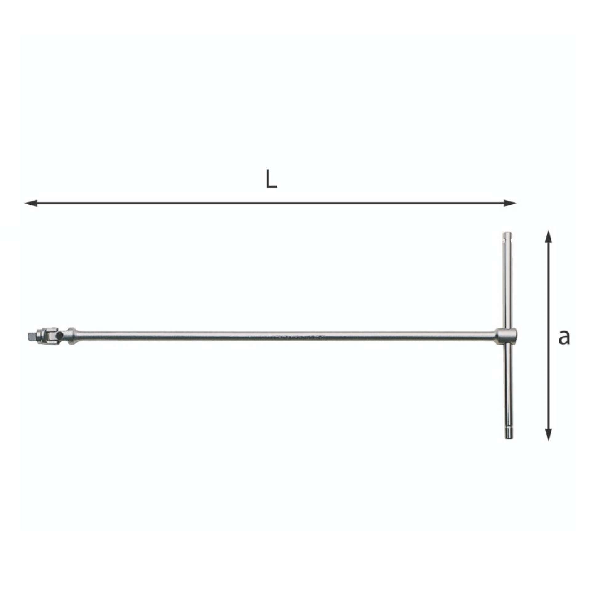 T-handle wrench with articulated square drive 460mm - Usag 273 3/8 Q U02730202