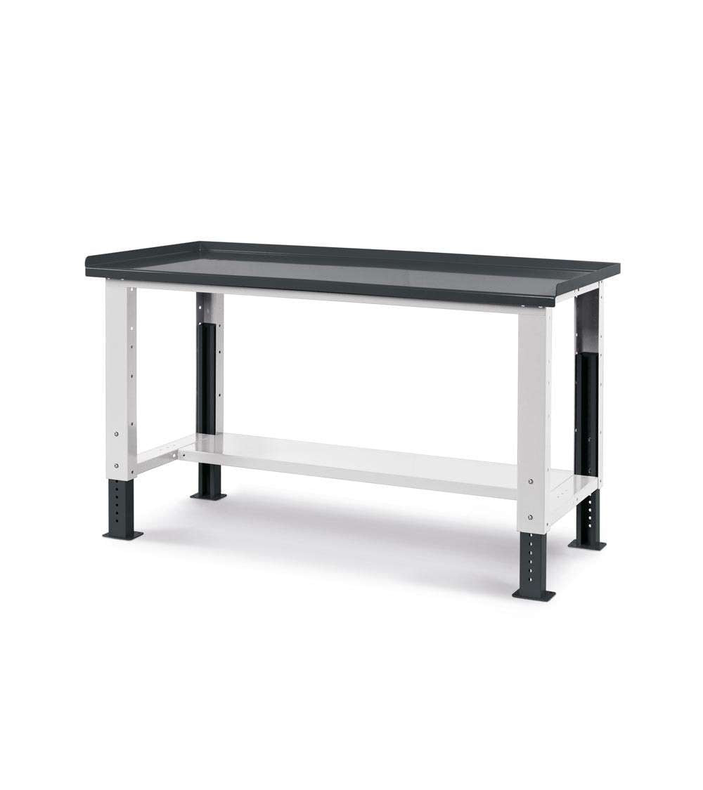 WORKSHOP WORKBENCH 1500 x 750 x 732-1107 H - STEEL TOP - FAMI - WORK UP ANTHRACITE GREY