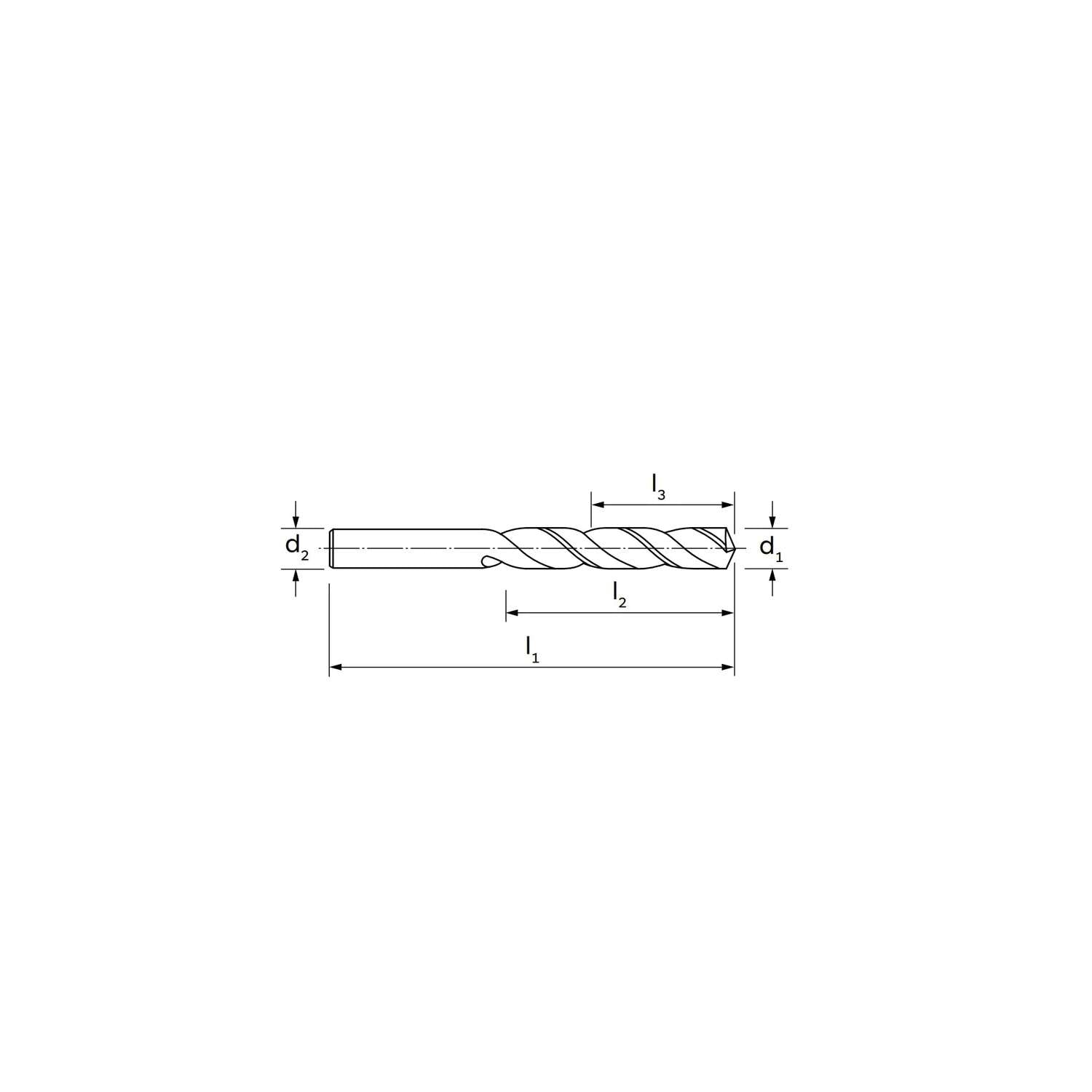 Specific cylindrical record drill for steel/cast iron/alsi DIN 1897  (4,5-8,2)