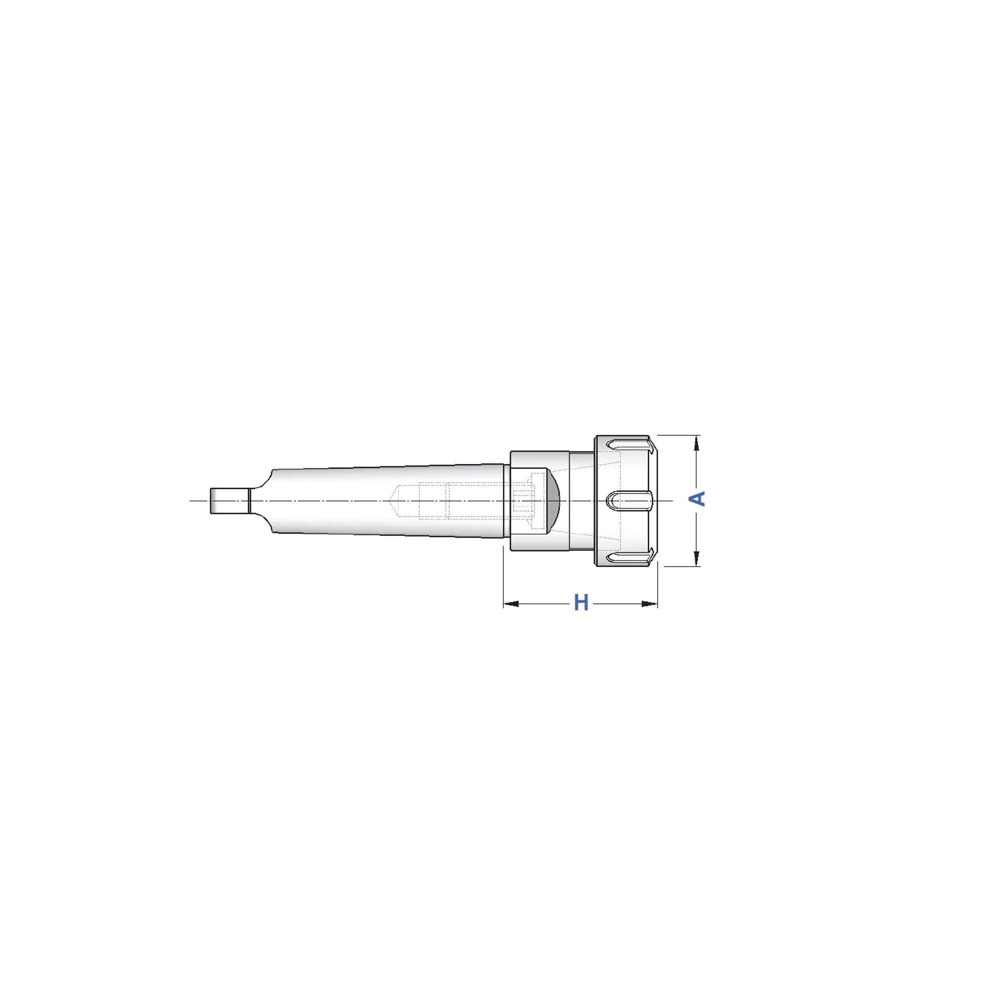 Clamp holder ER clamp mount with tenon, standard ring CM 2 A - Gait 8631 H 59