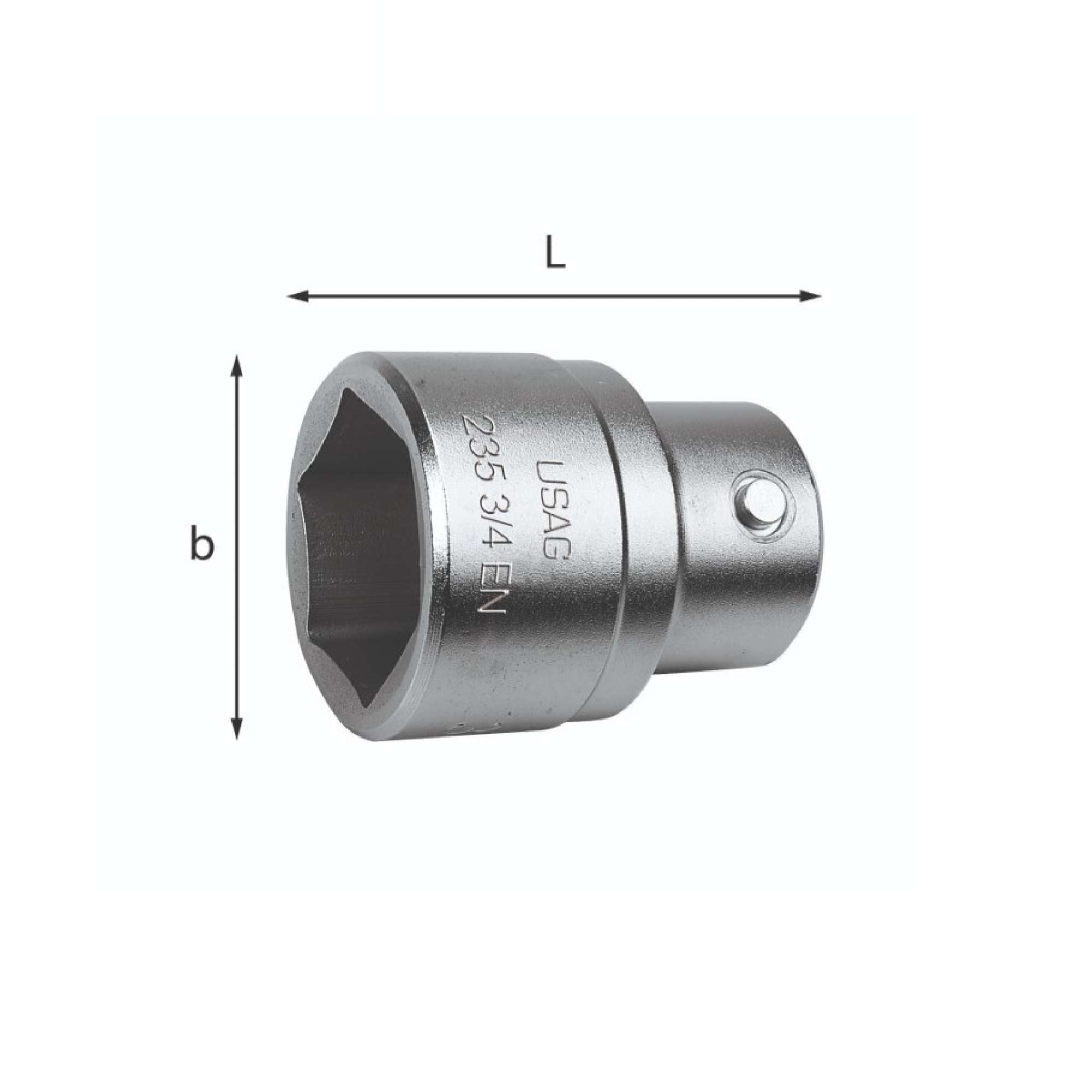 Socket wrenches with hexagonal mouth - Usag 235 3/4 EN