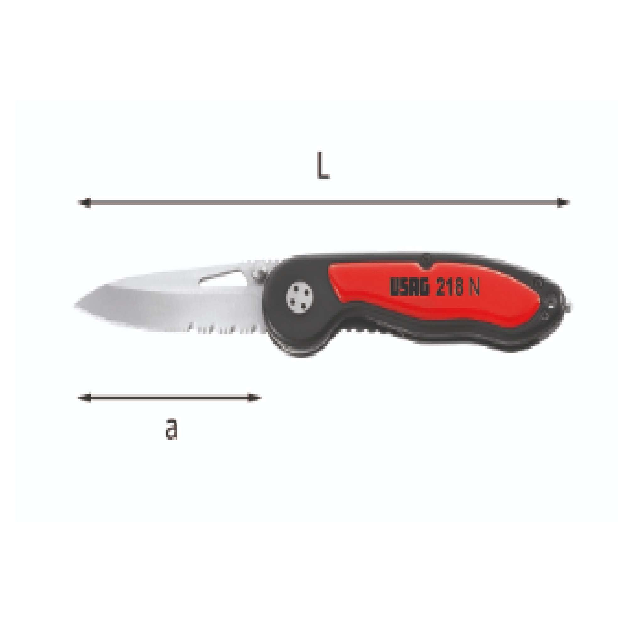 Multipurpose knife L .190 mm with stainless steel blade - Usag 218 N