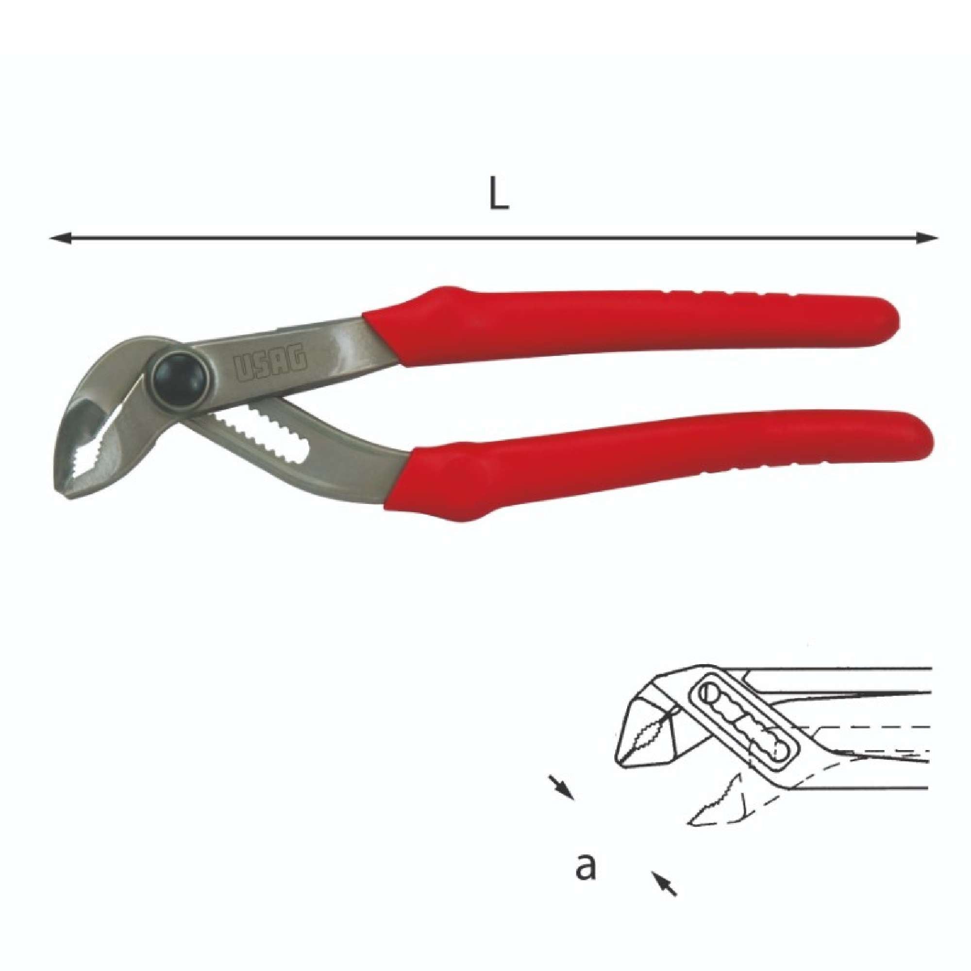 Semi-automatic adjustable pliers 250mm - Usag 180 B U01800031