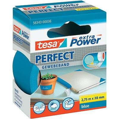 Adhesive tape 38mmX2,75m blue cloth EXTRA POWER PERFECT TESA 56343