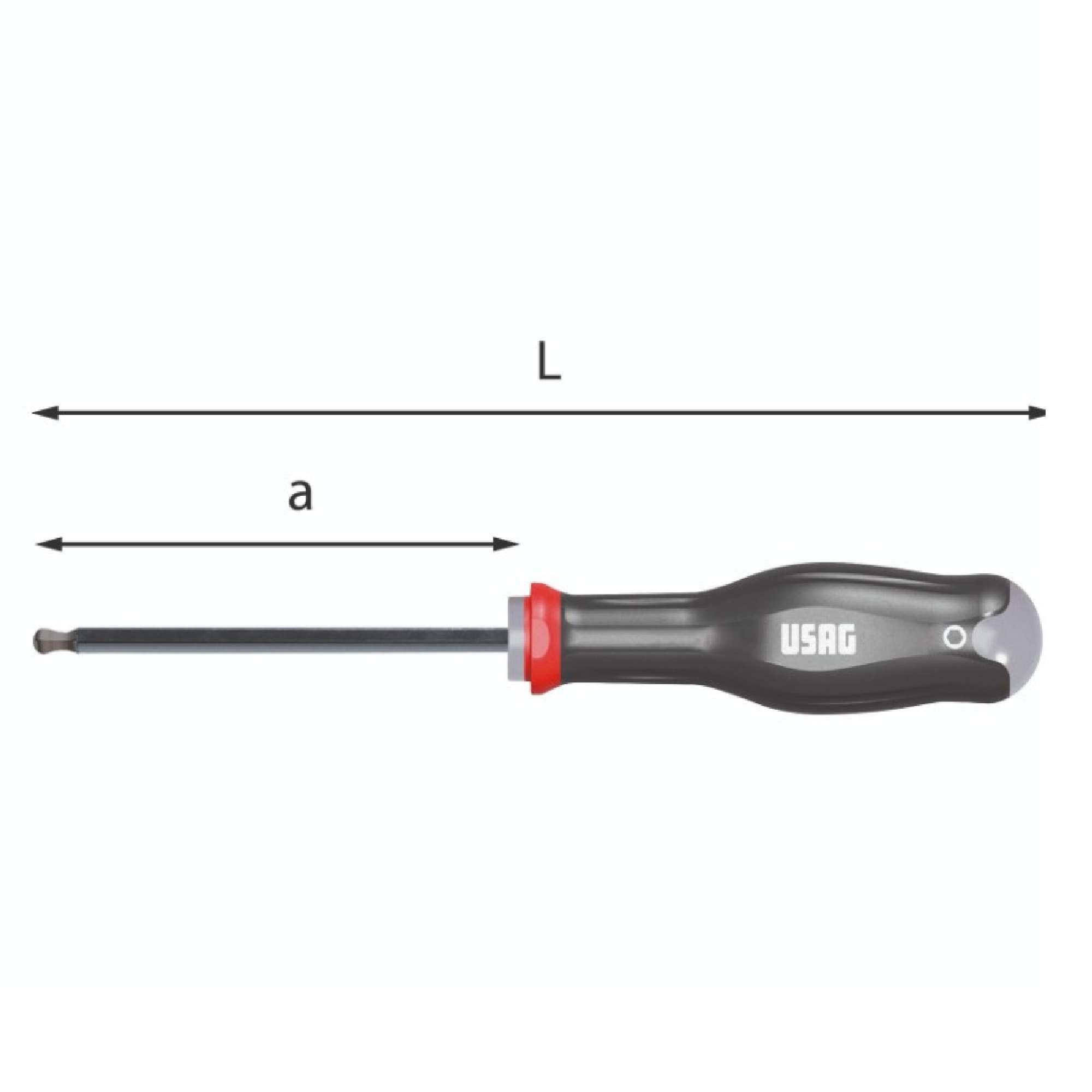 Ball head hexagon male wrenches with handle - Usag 280 TS