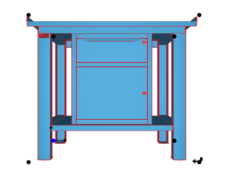 WORKSHOP WORKBENCH STEEL TOP 1507 x 705 x 855 H - CABINET 1 DRAWER 1 DOOR - FAMI - BLUE