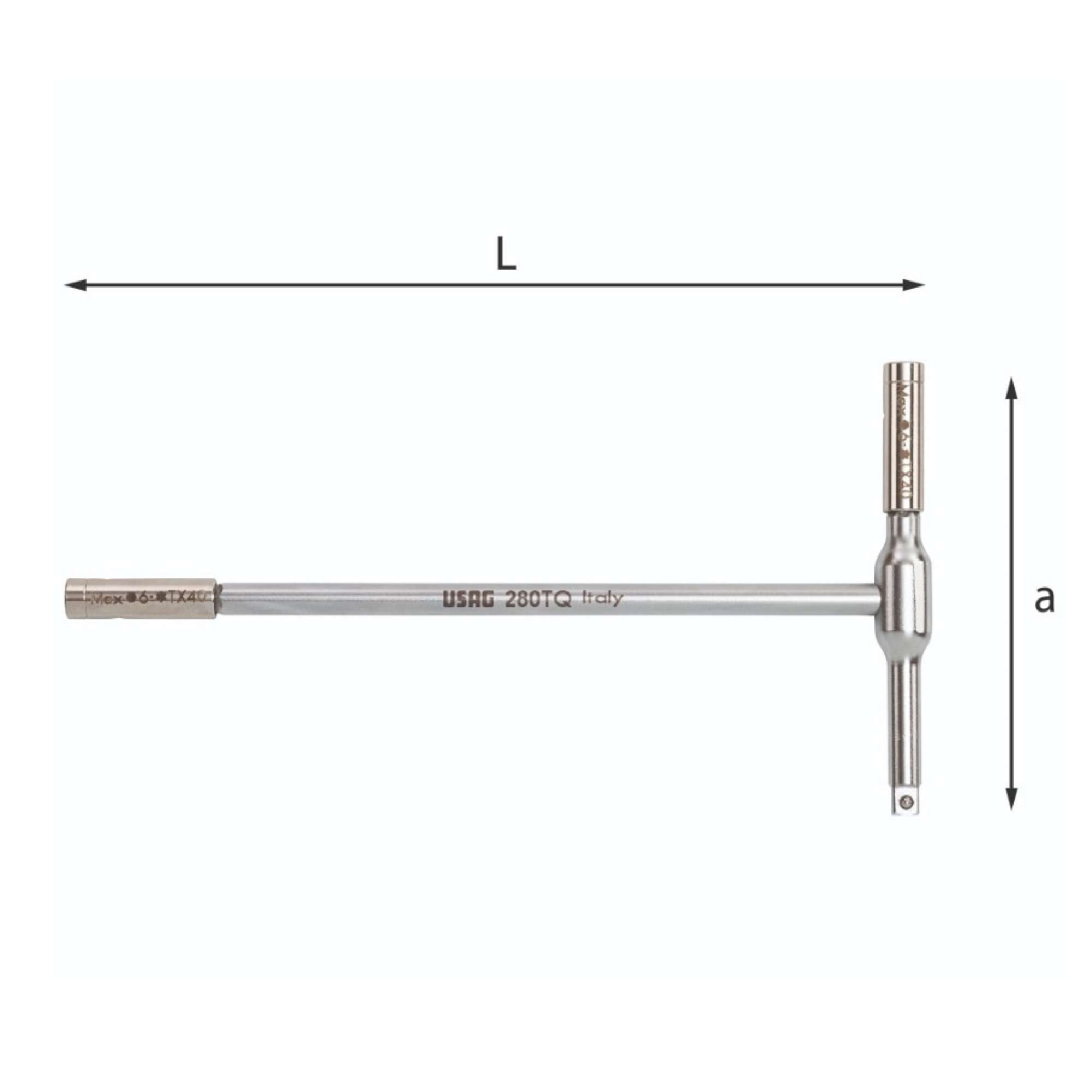 T-handle wrench L.210mm - Usag U02800800 280 TQ