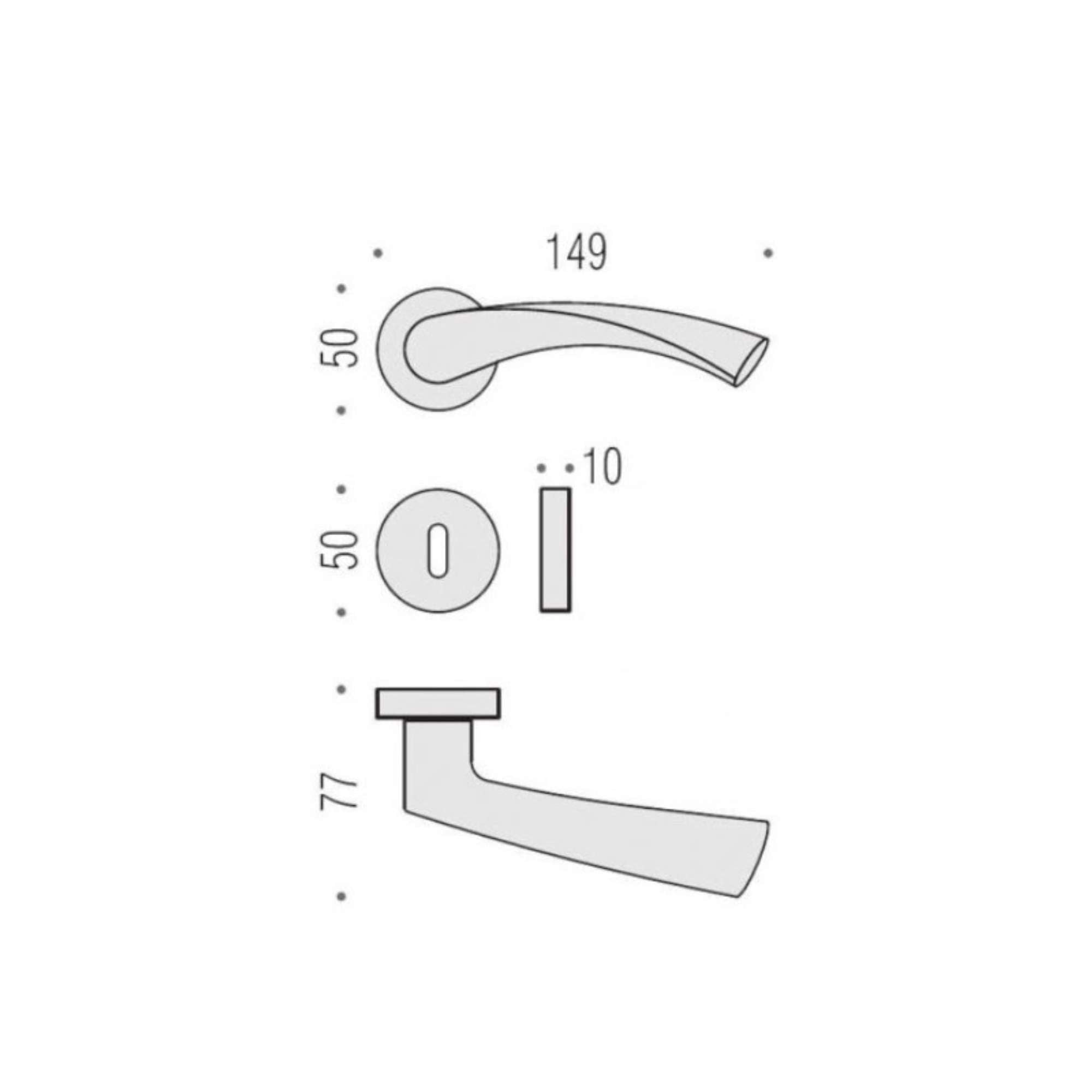 Handle flessa cb51r zirconium gold hps - Colombo design 0cb51r-hps