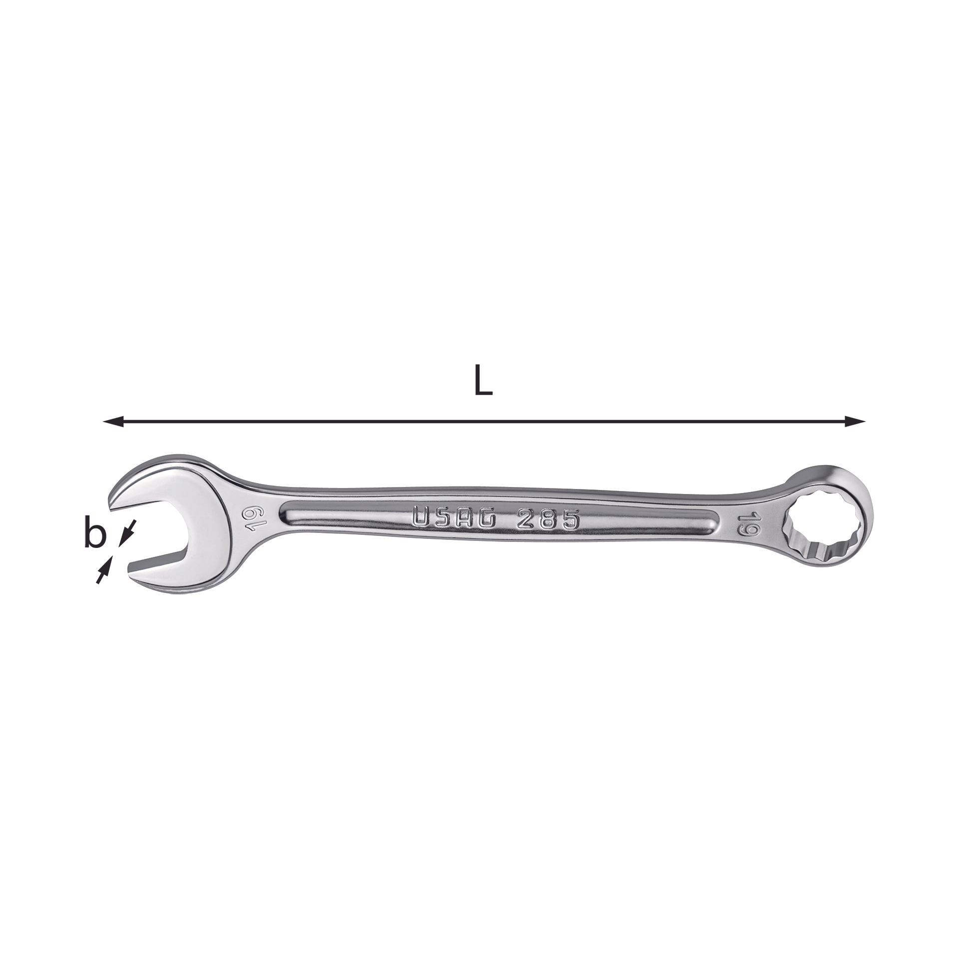 Combination wrench with uneven polygonal head - USAG 285