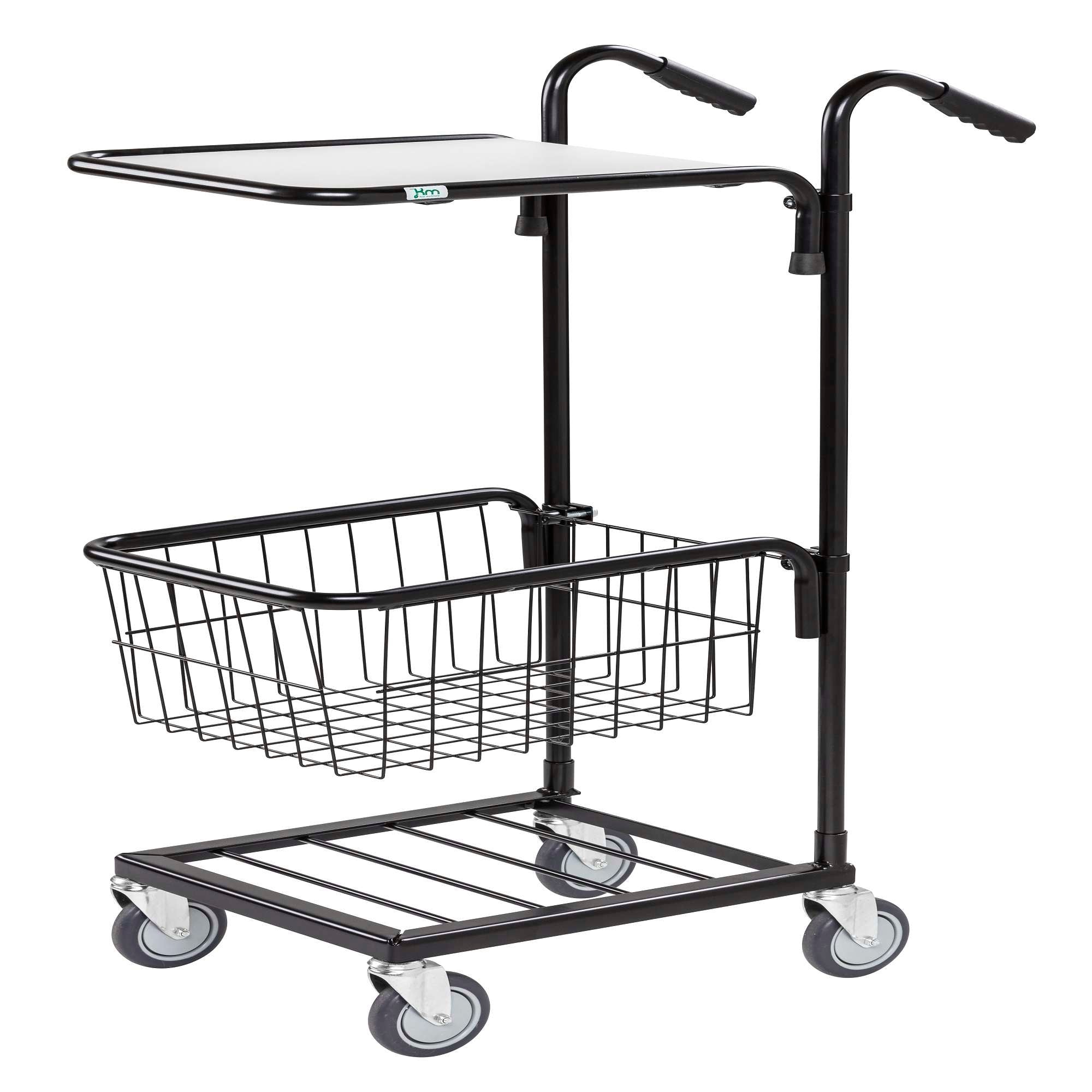 Black / White Mini trolley with one thread basket, LxWxH (mm) 660x385x1090