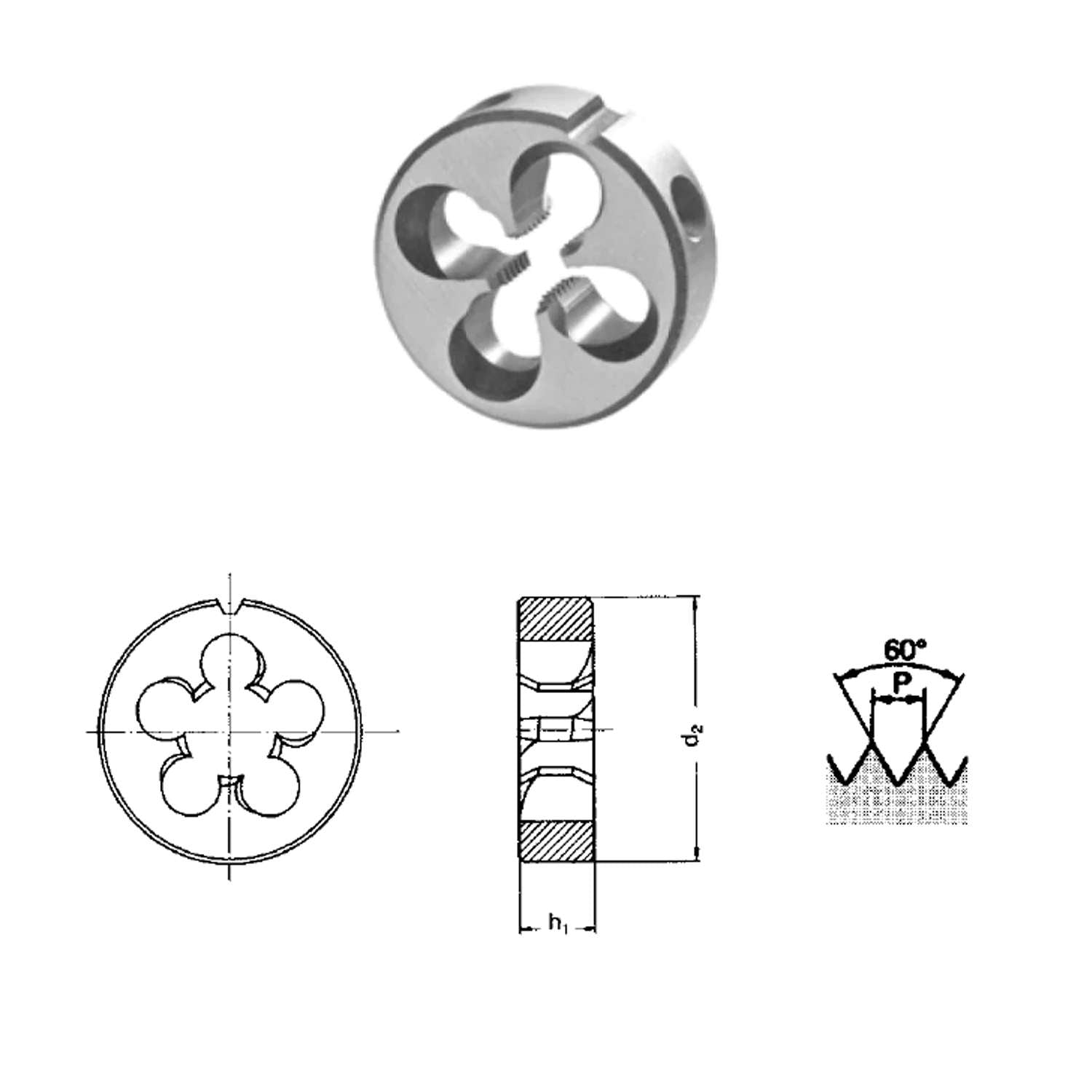 Left-hand threading die for metric ISO fine pitch - 501FSC JBO JBO