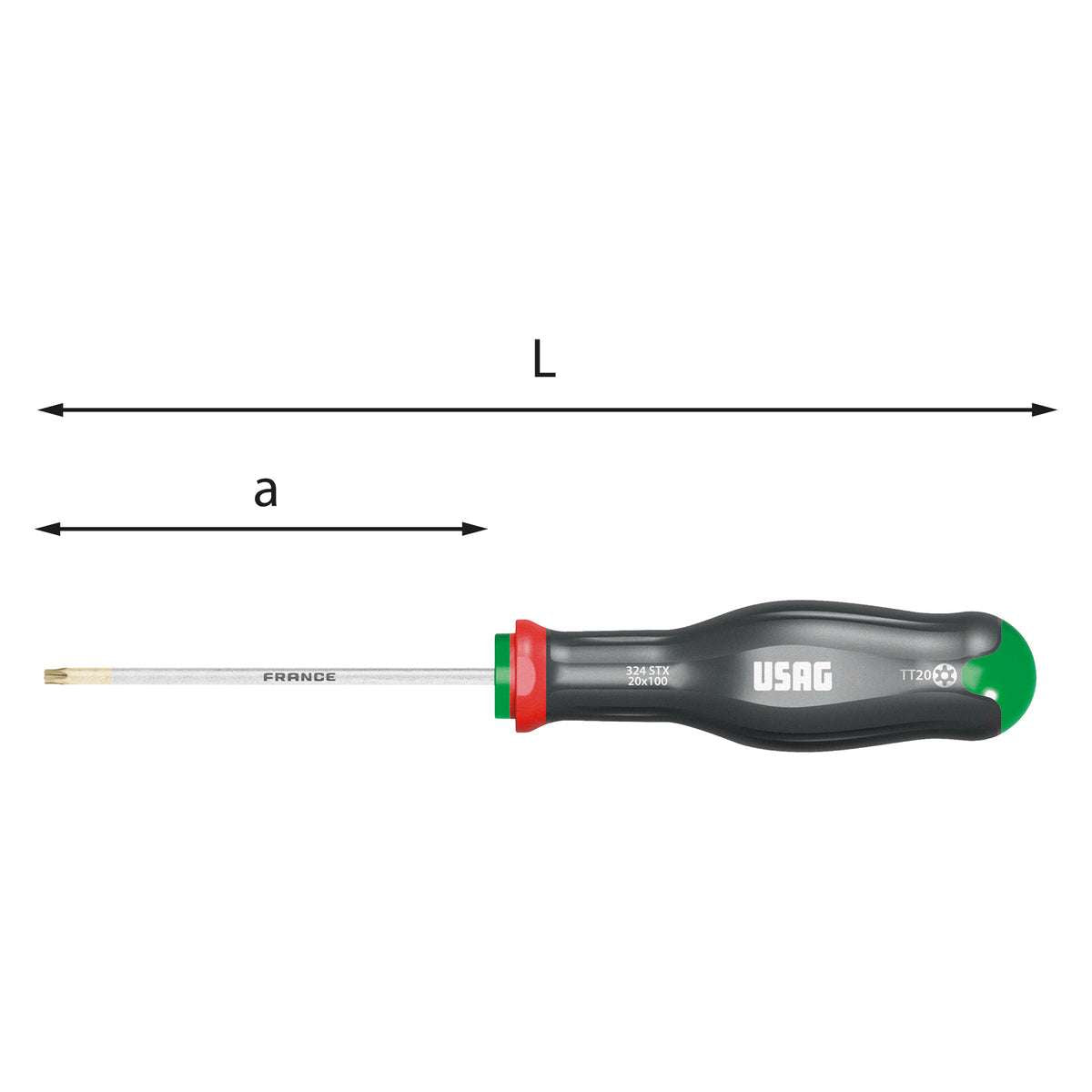 Screwdriver for TORX T15x75 Tamper Resistant L.184mm M2 Impression Screws - Usag