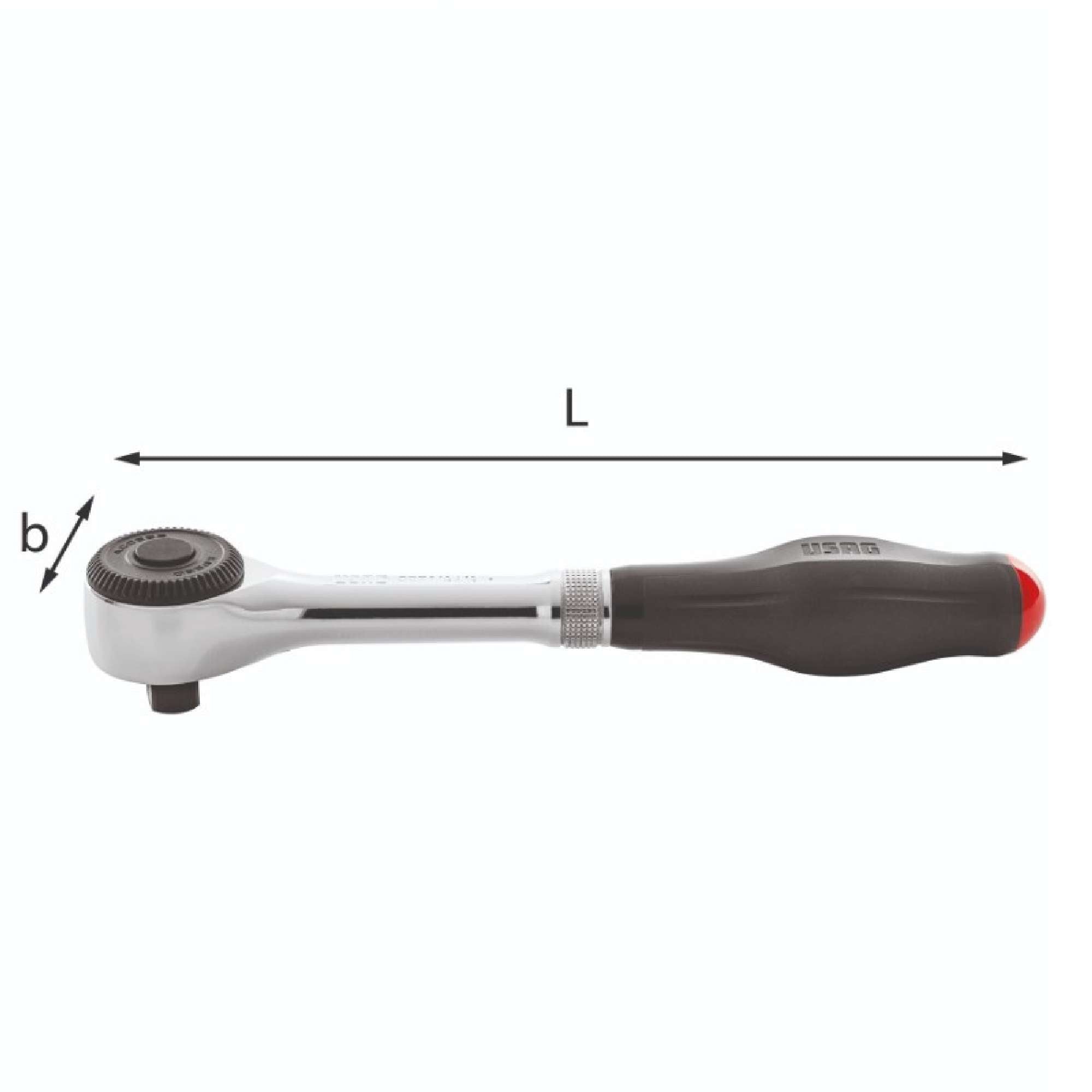 Reversible ratchet with rotating handle 260mm - Usag 237 1/2 AK U02370009