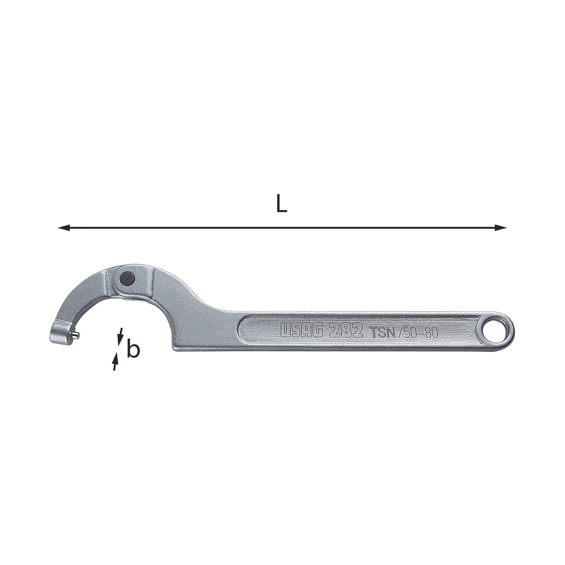 Adjustable Hook wrenches with round pin - Usag 282 TSN