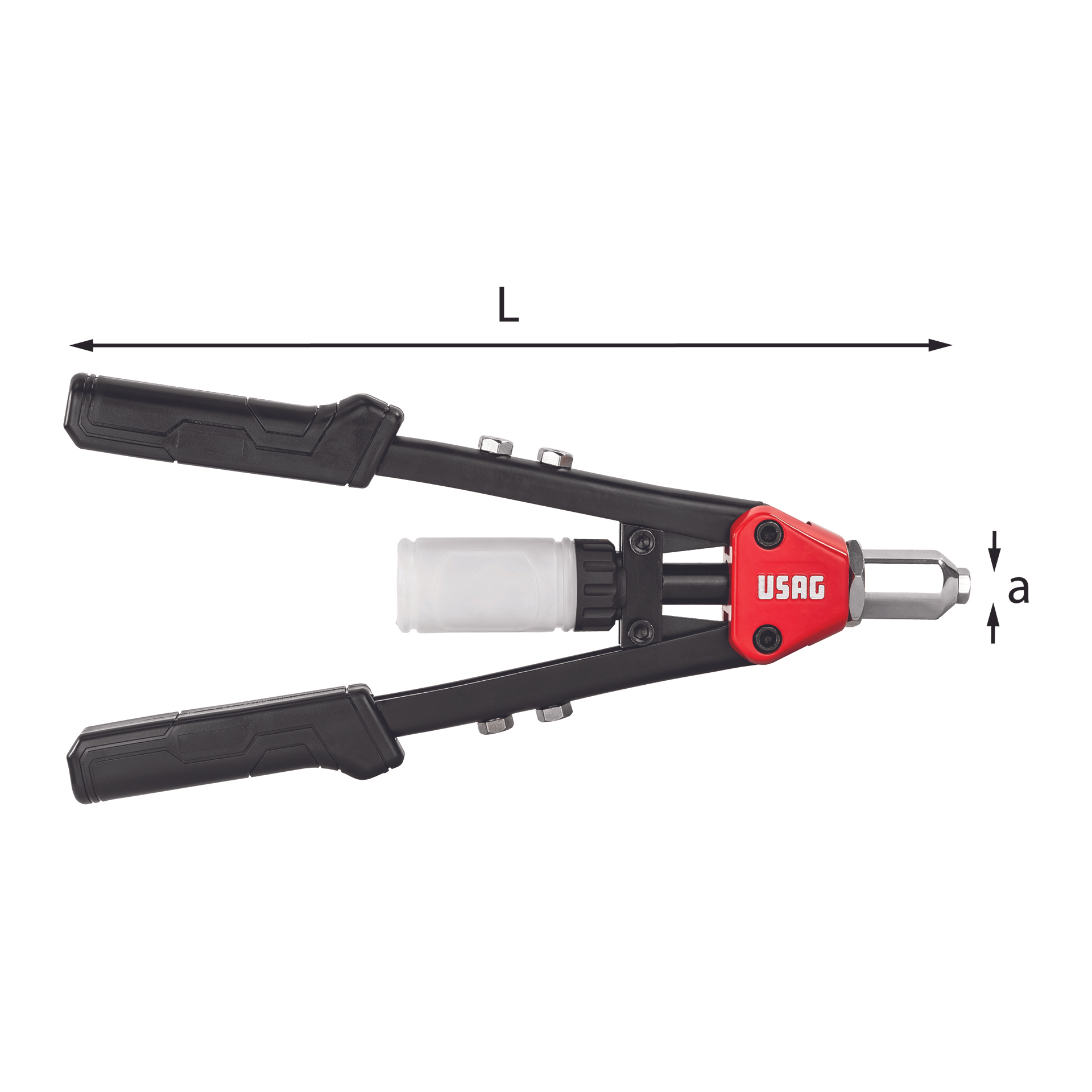 Compact straight riveting tool 5 interchangeable heads U09950004 USAG 995 LA