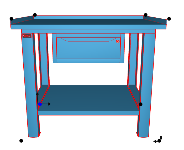 WORKSHOP WORKBENCH STEEL TOP 1031 X 705 X 855 H - CABINET 1 DRAWER - FAMI - BLUE