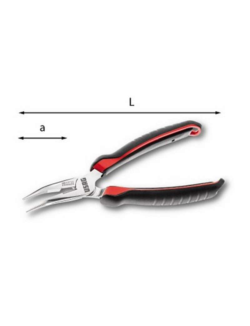 Half-round extra-long nose pliers with jaws (44-71) - Usag 133 AXP