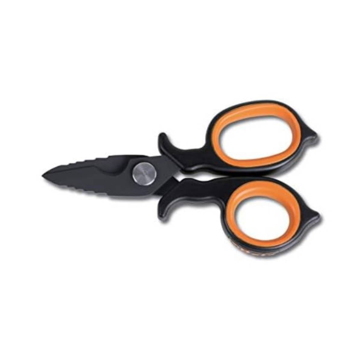 Double-acting electricians' scissors, milling profile in DLC-coated INOX steel