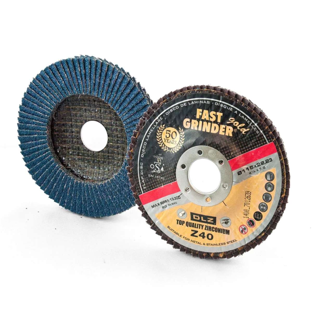 Zirconium flap discs 125x22 grane (40-120) Rosver 10 pz