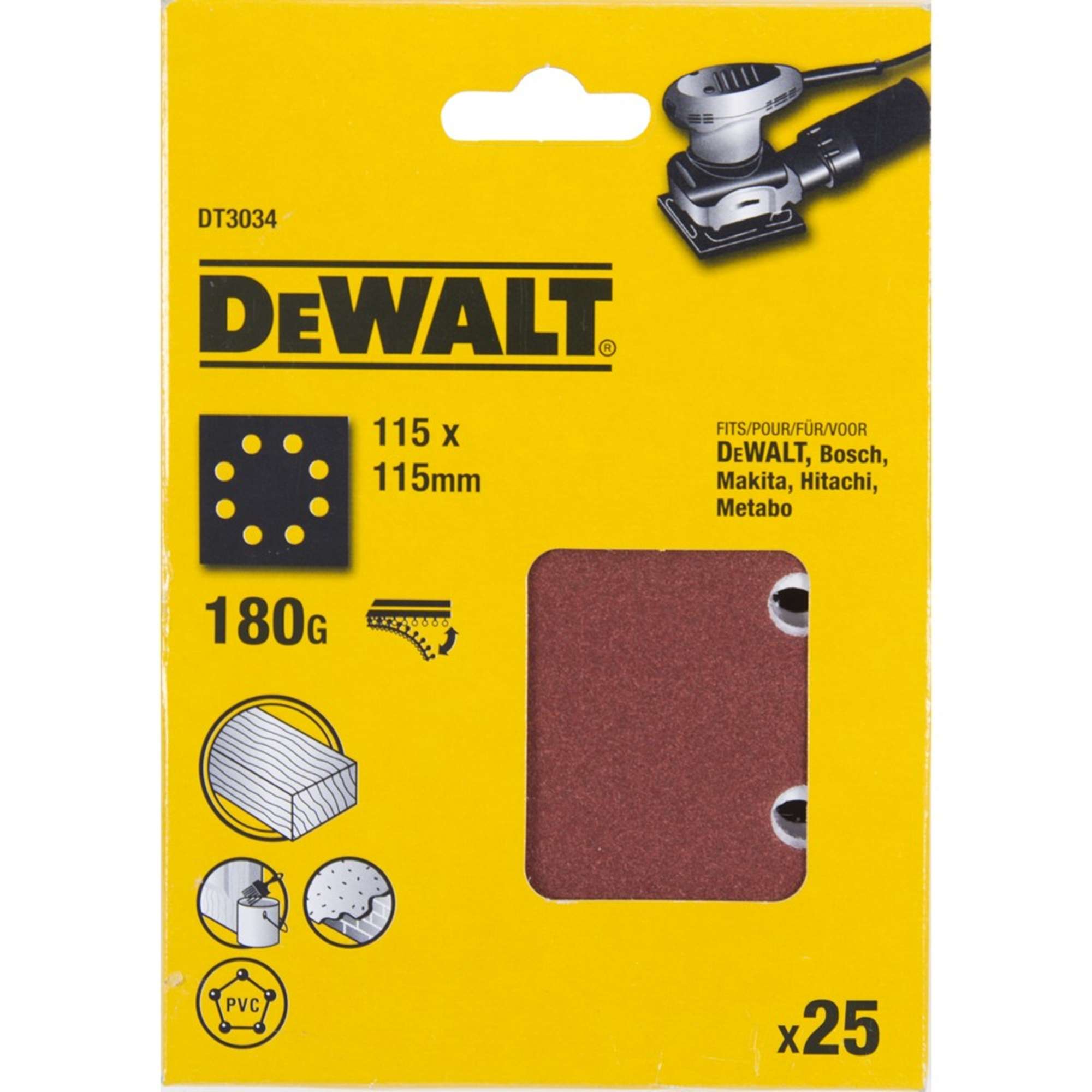 DEWALT sandpaper grit 180 1/4 dt3034-qz