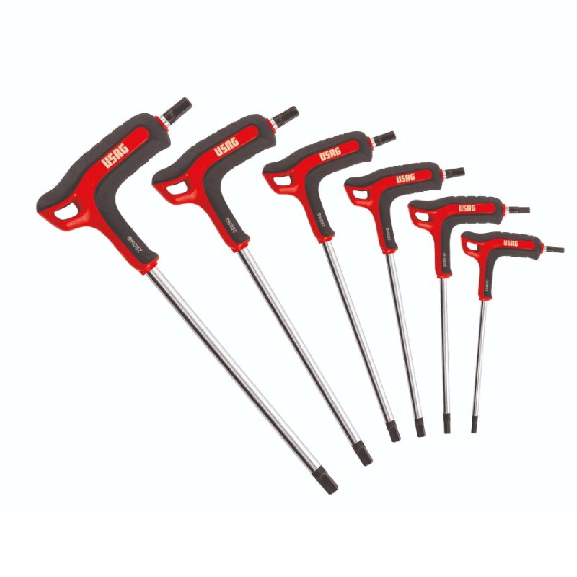 Set of 6 male hex wrenches with bimaterial handle - Usag 280 HG/SE6 U02801460