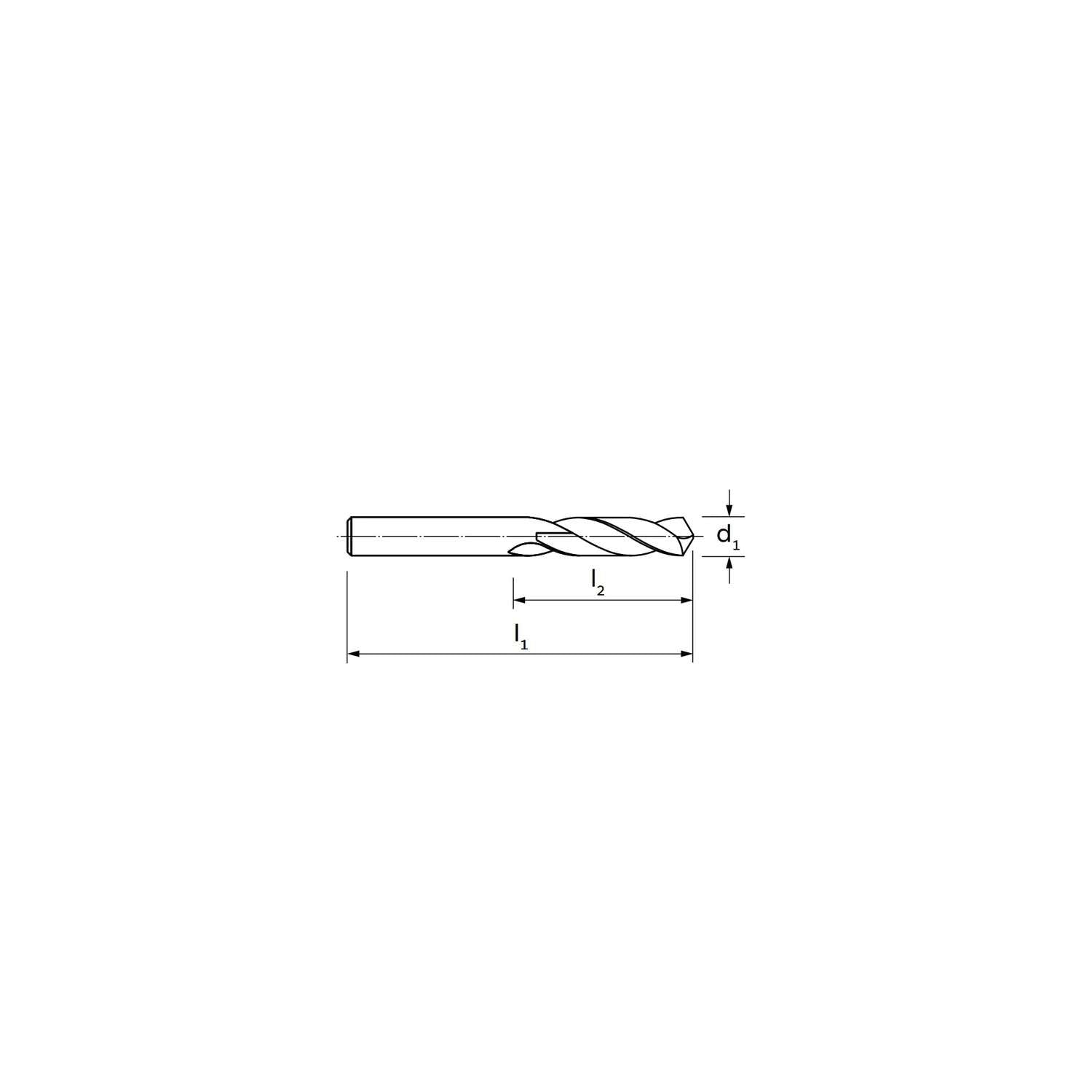 Specific cylinder bit for deep drilling DIN 1897 type STL  (4,1-18) - ILIX