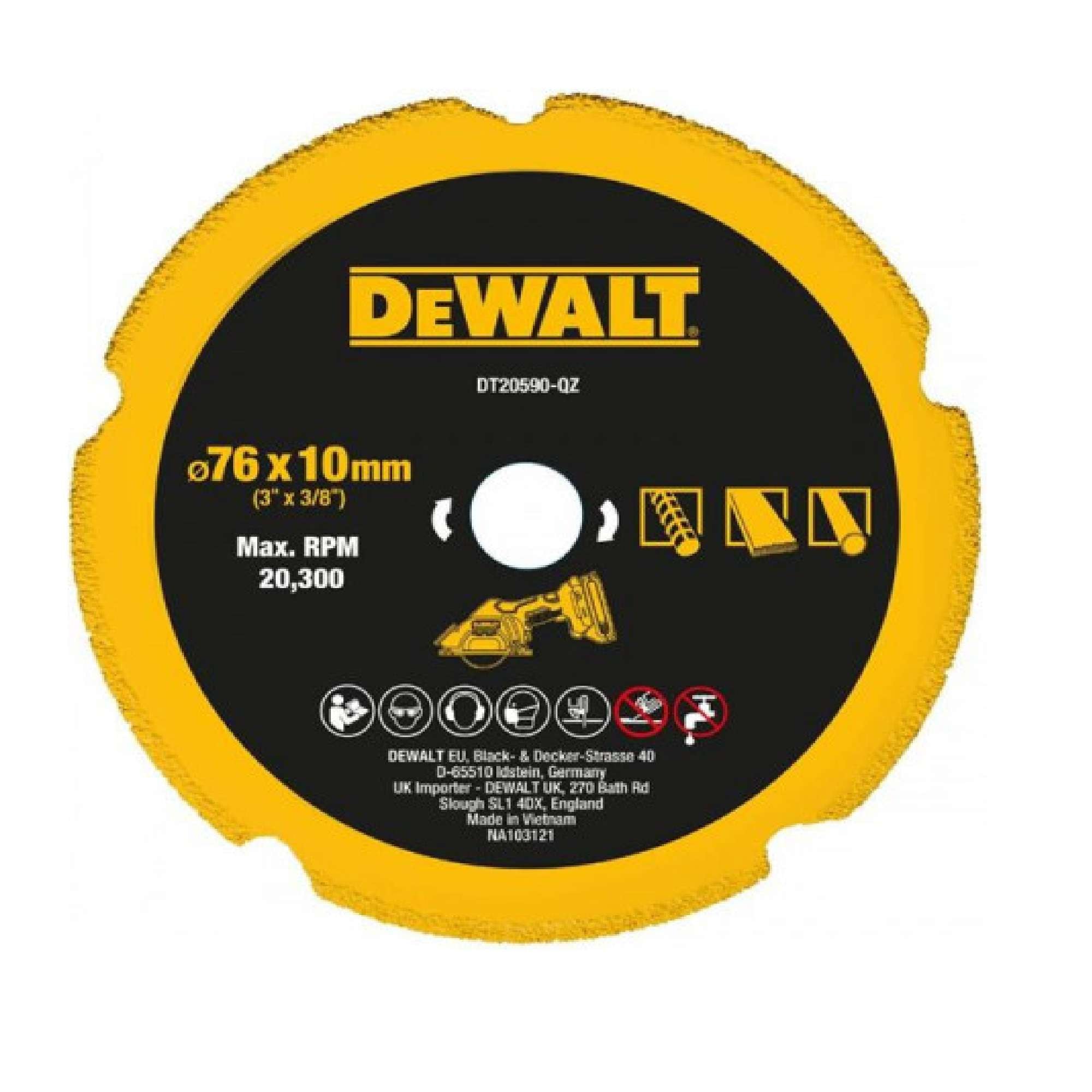 Diamond blade for mini grinder 76mm - Dewalt DT20590-QZ