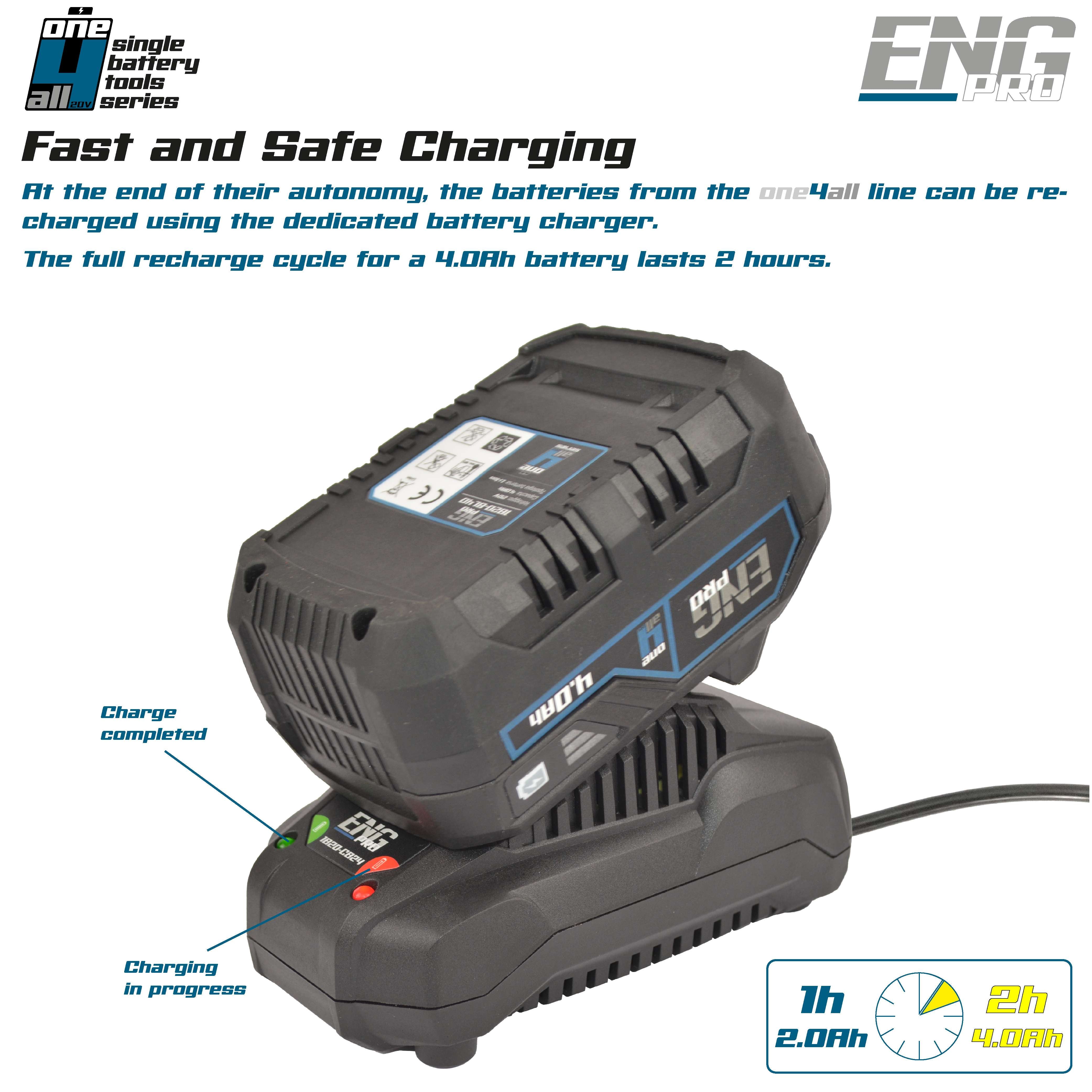 2.4A charger ONE4ALL for 20V battery - ENG PRO