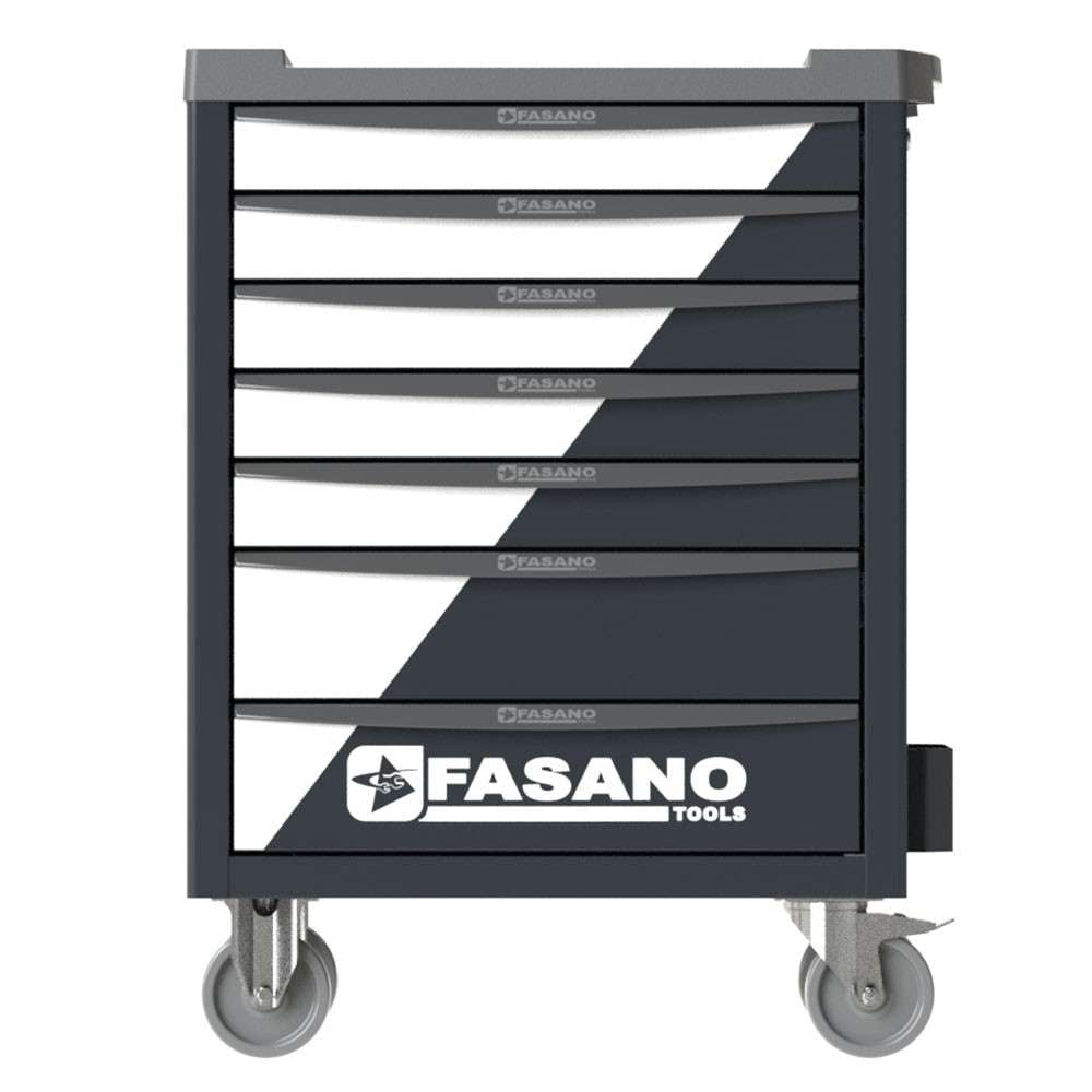 Bi-color 7-drawer tool cart with 178 tool assortment