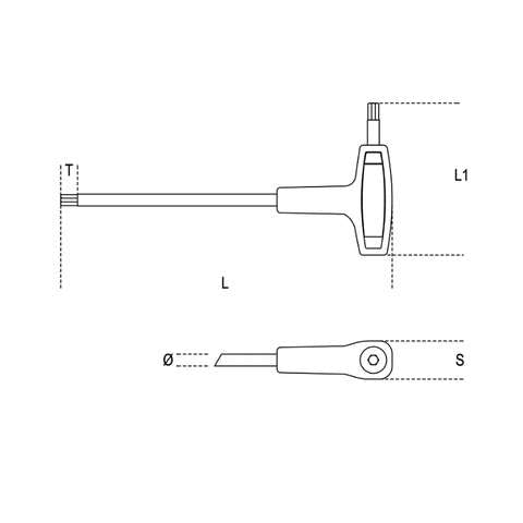 Offset hexagon key wrenches, with high torque handles - 96T Beta