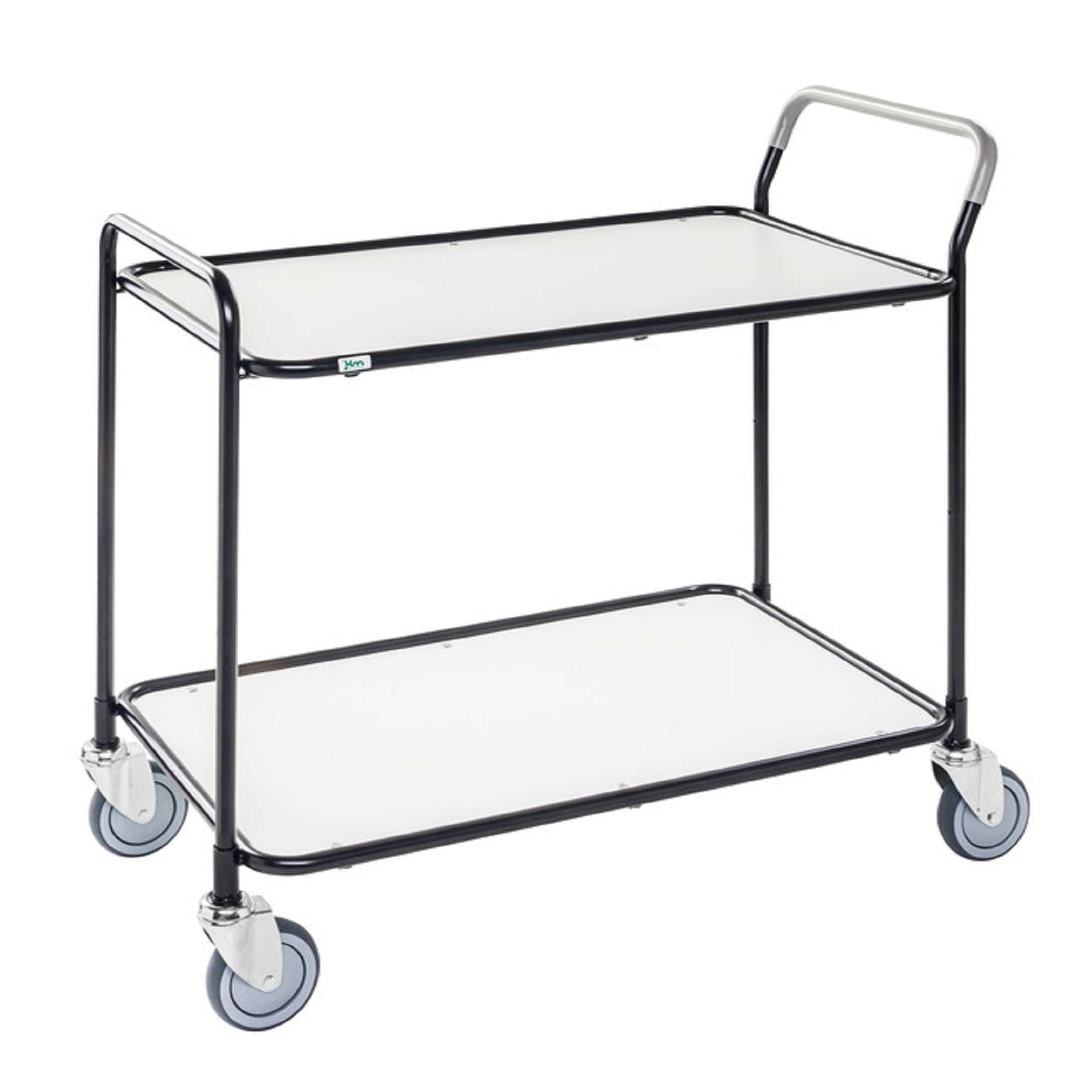 Smaller service Table trolley with 2 shelves White / Black - Kongamek