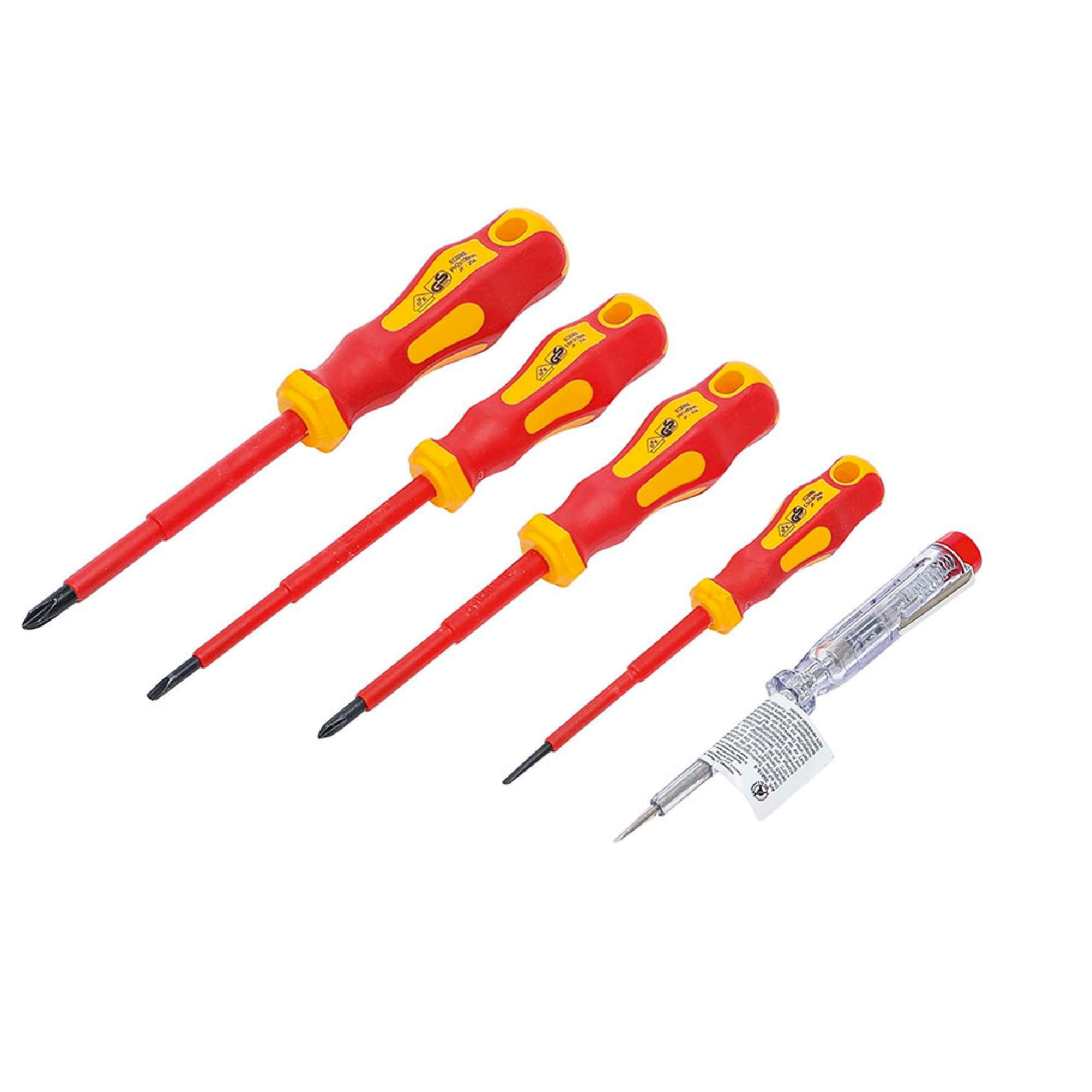 VDE Insulated Screwdriver Set 5 - Fermec BGS35815