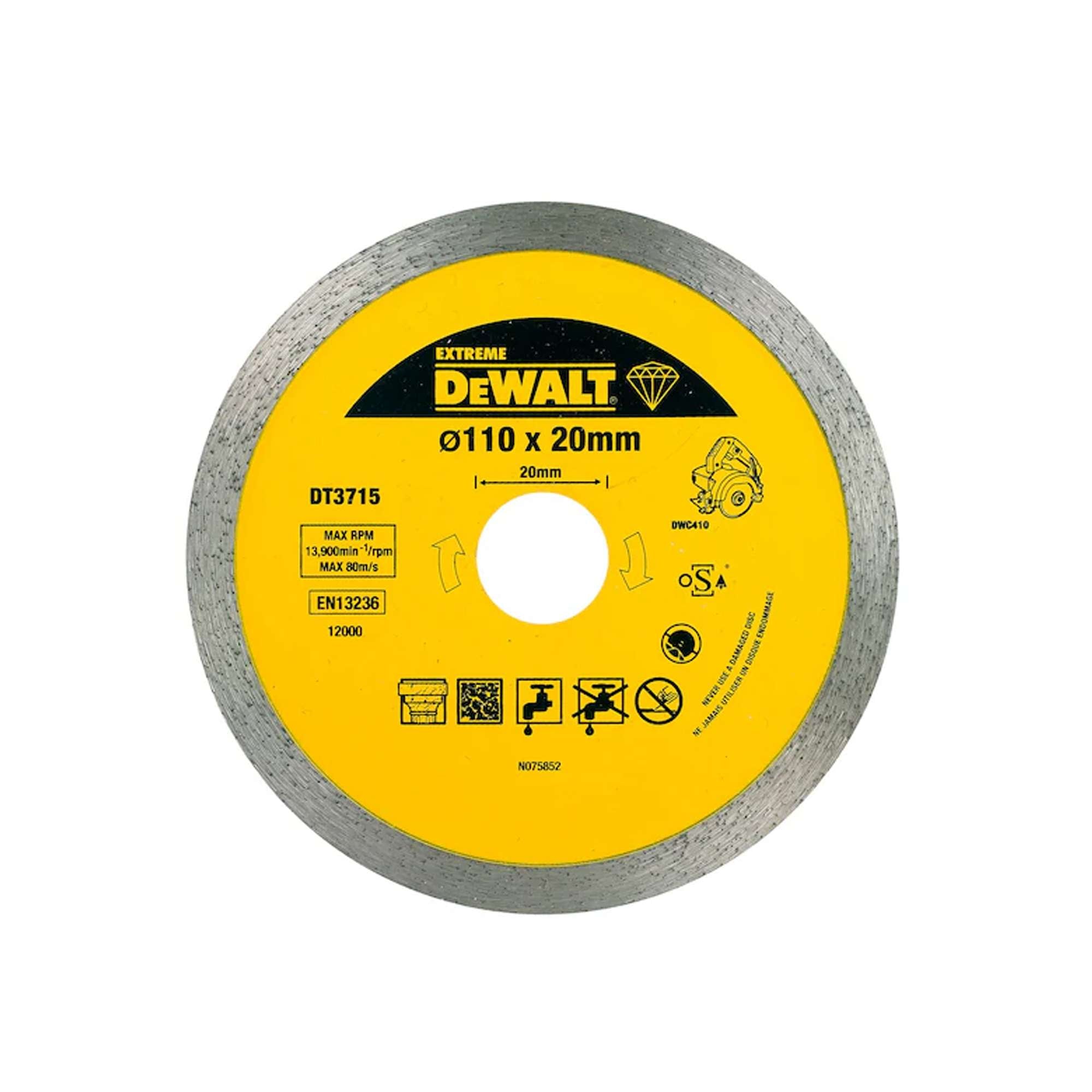 Diamond cutting disc DEWALT DT3715-QZ 110 X 20 X 8 MM