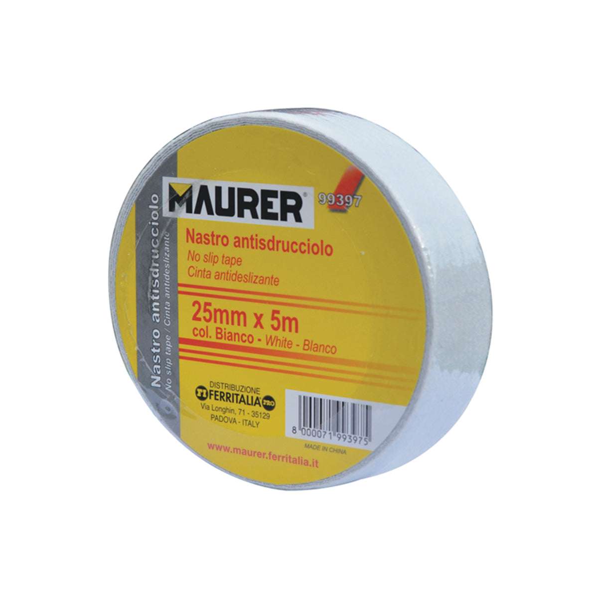 Anti-skid tape White wide 25mm 5 meters long - Maurer 99397