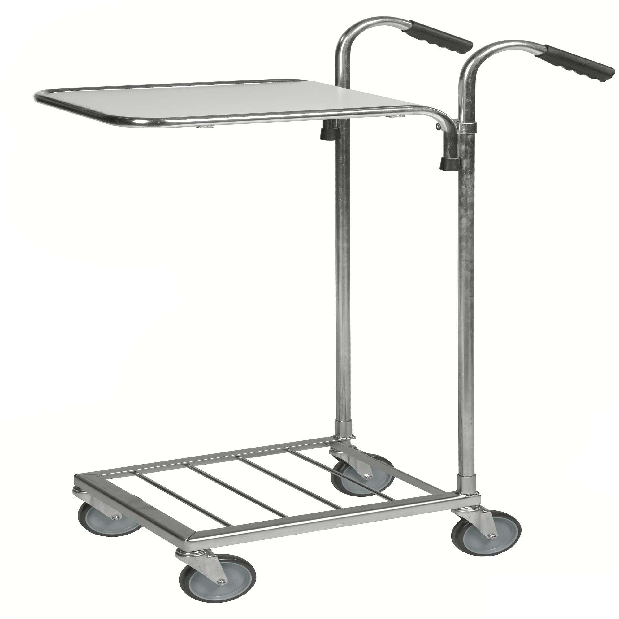 Electro galvanised / White Mini trolley, Shelf adjustable L x W x H 660x385x1090